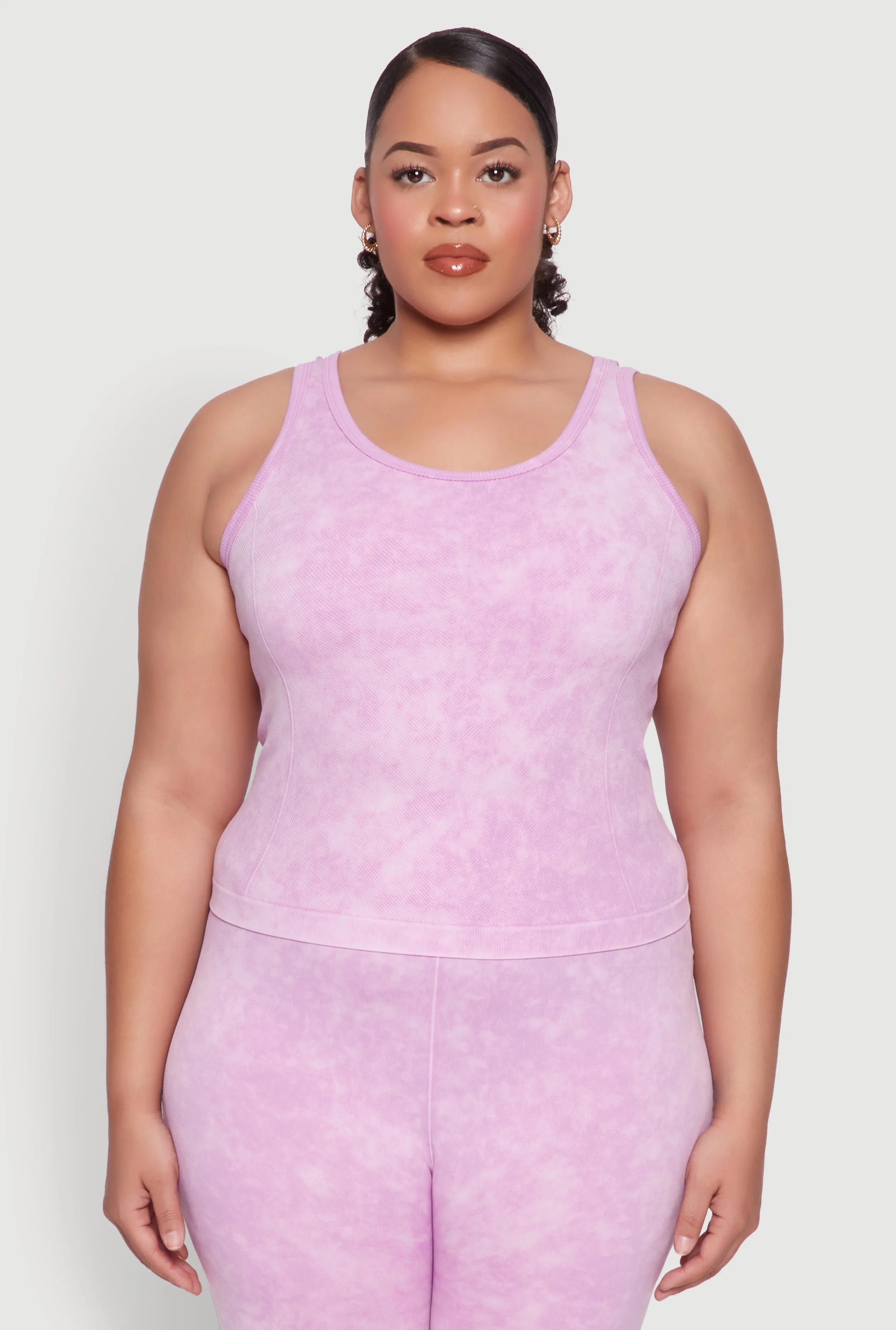 Plus Size Seamless Mineral Wash Tank Top sold by Rainbow