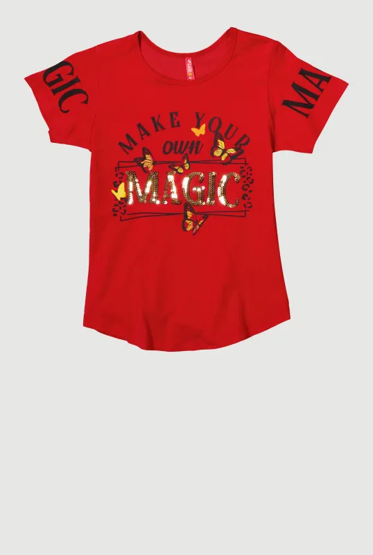 Girls Sequin Magic Graphic Tee sold by Rainbow