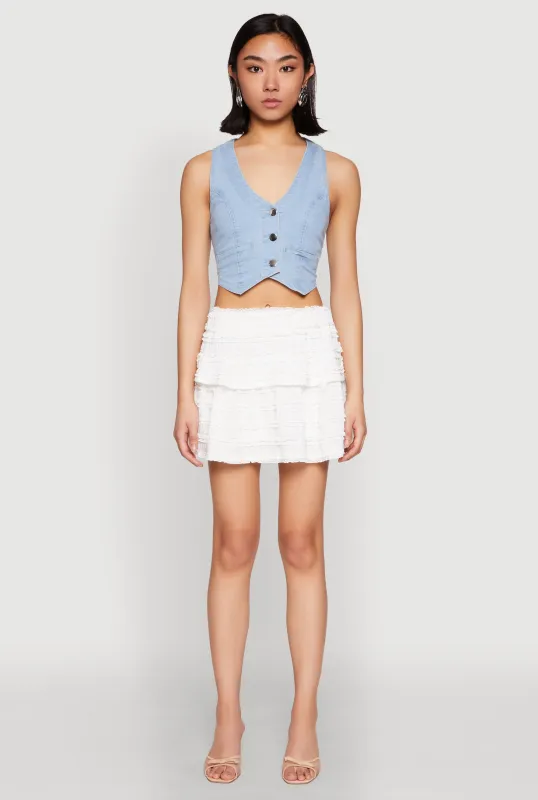 Spoon Jeans Denim Button Front Vest sold by Rainbow