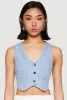 Spoon Jeans Denim Button Front Vest sold by Rainbow
