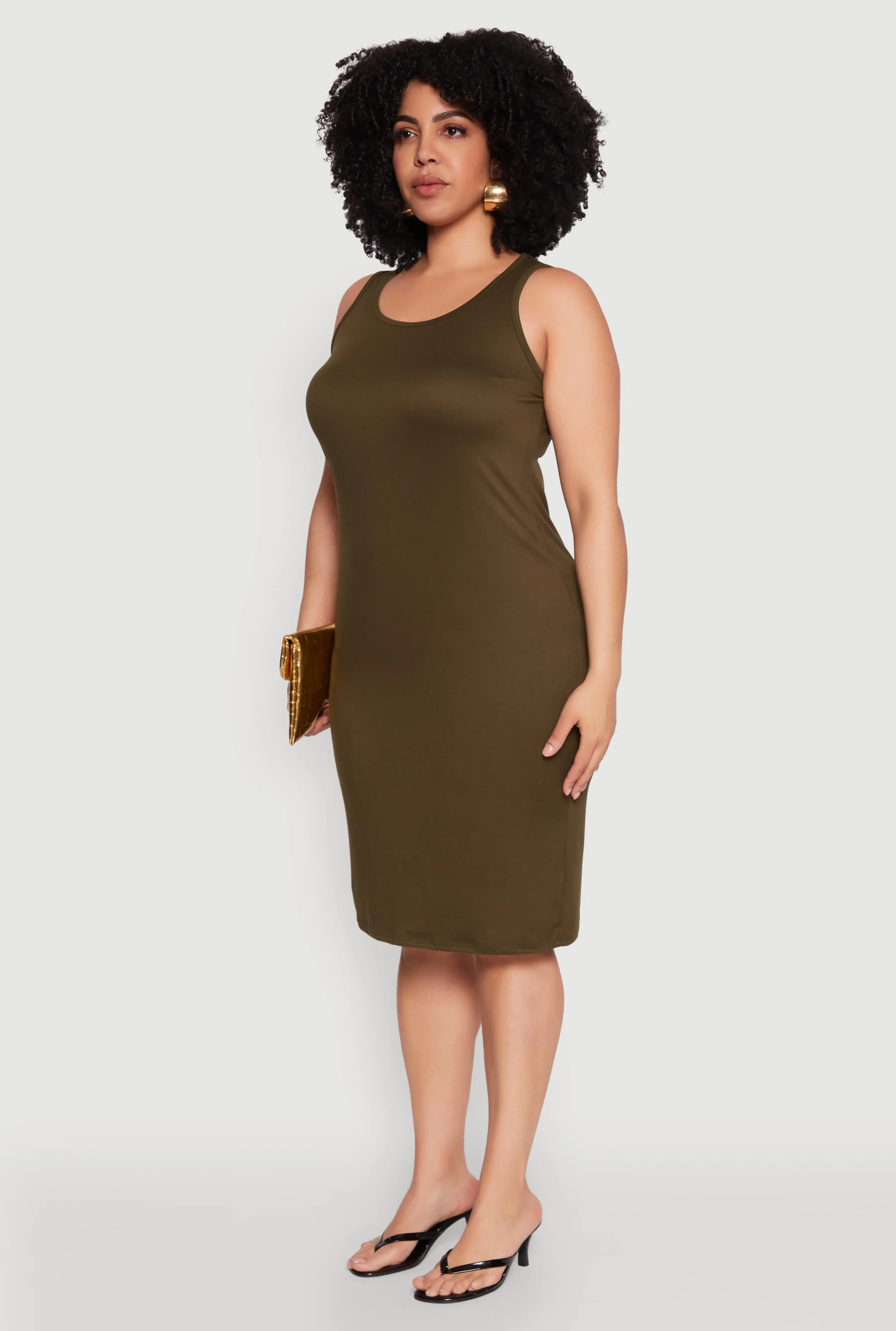 Plus Size Scoop Neck Midi Dress sold by Rainbow product image thumbnail 3