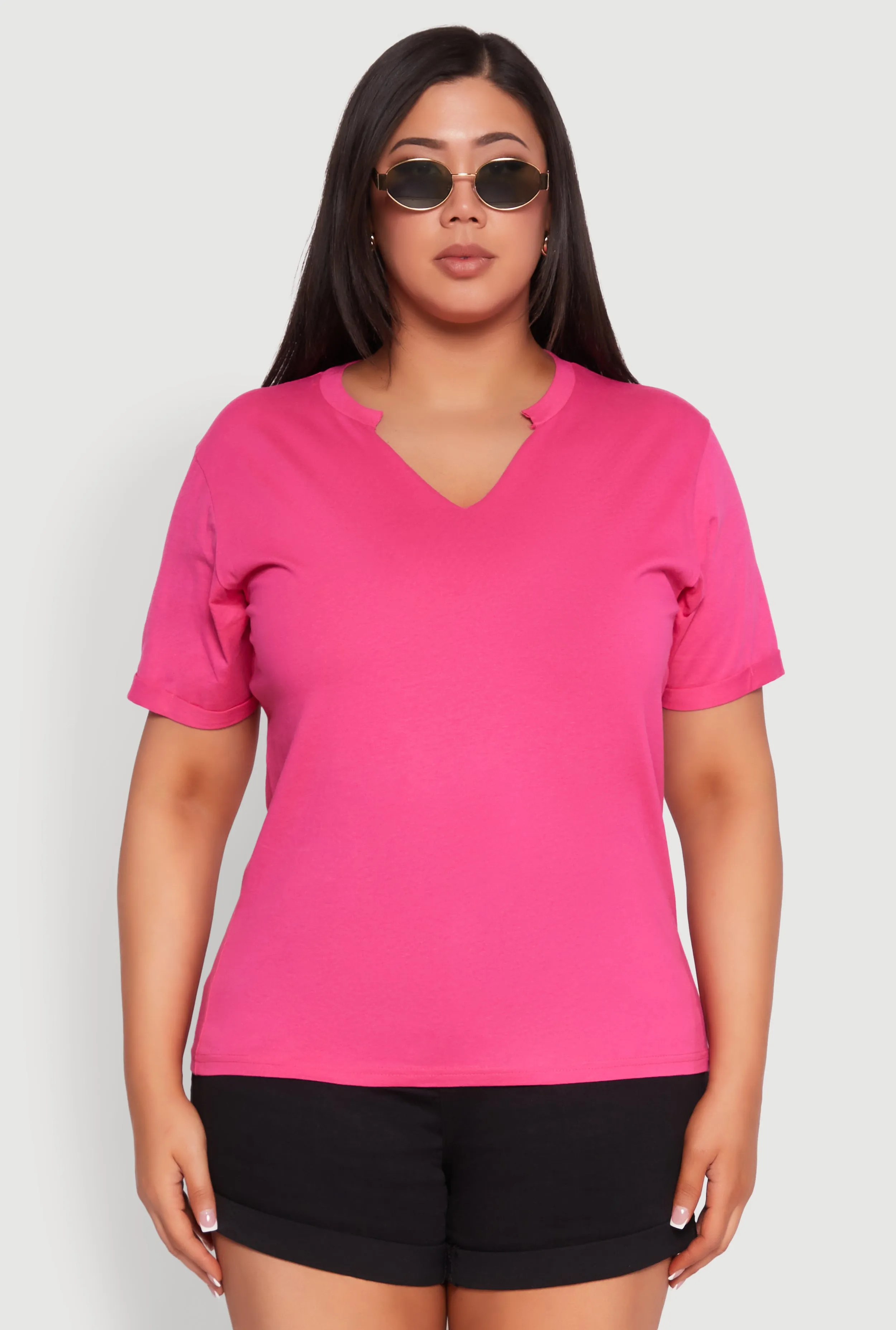 Plus Size Notch Neck T Shirt sold by Rainbow product image thumbnail 2