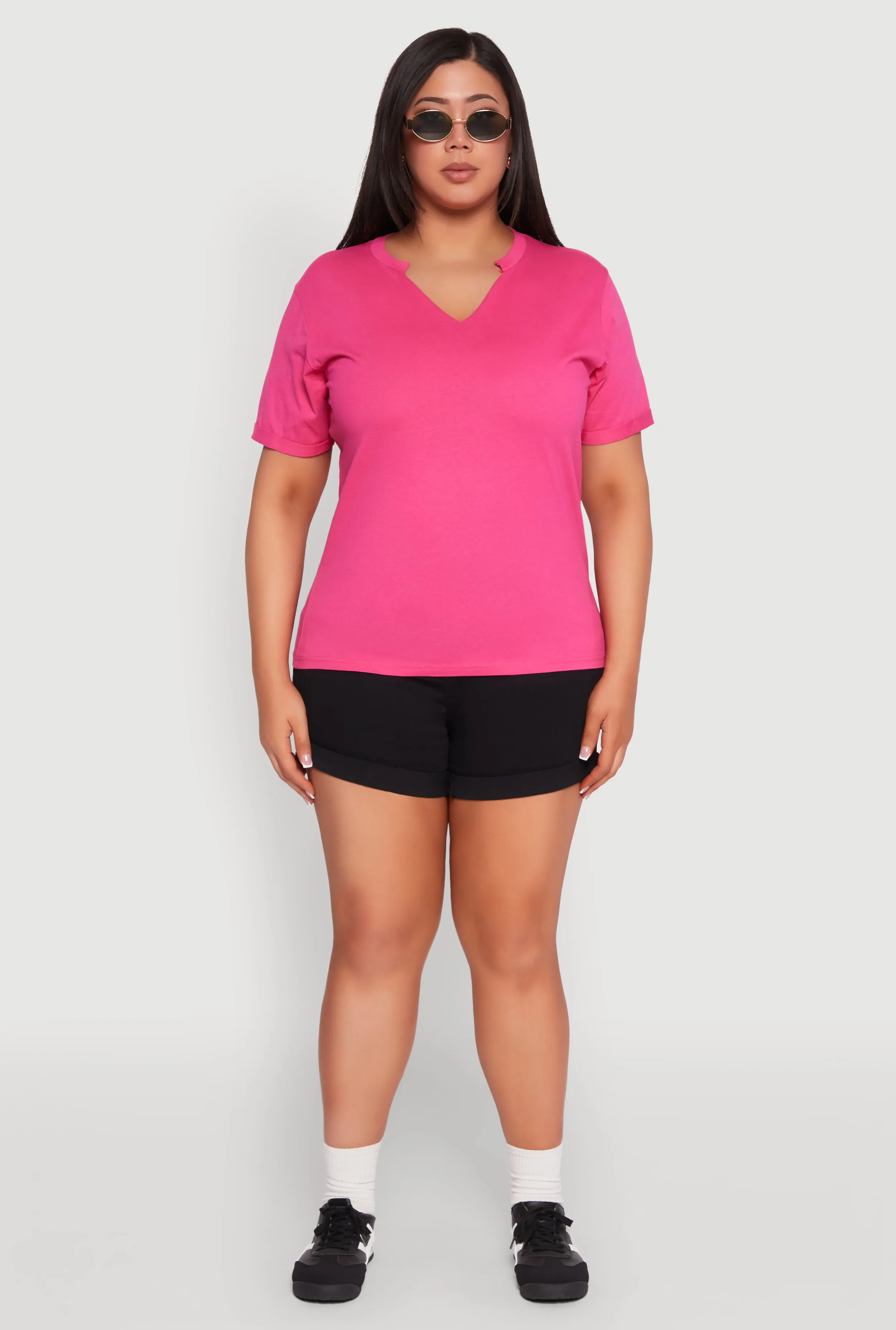 Plus Size Notch Neck T Shirt sold by Rainbow product image thumbnail 3