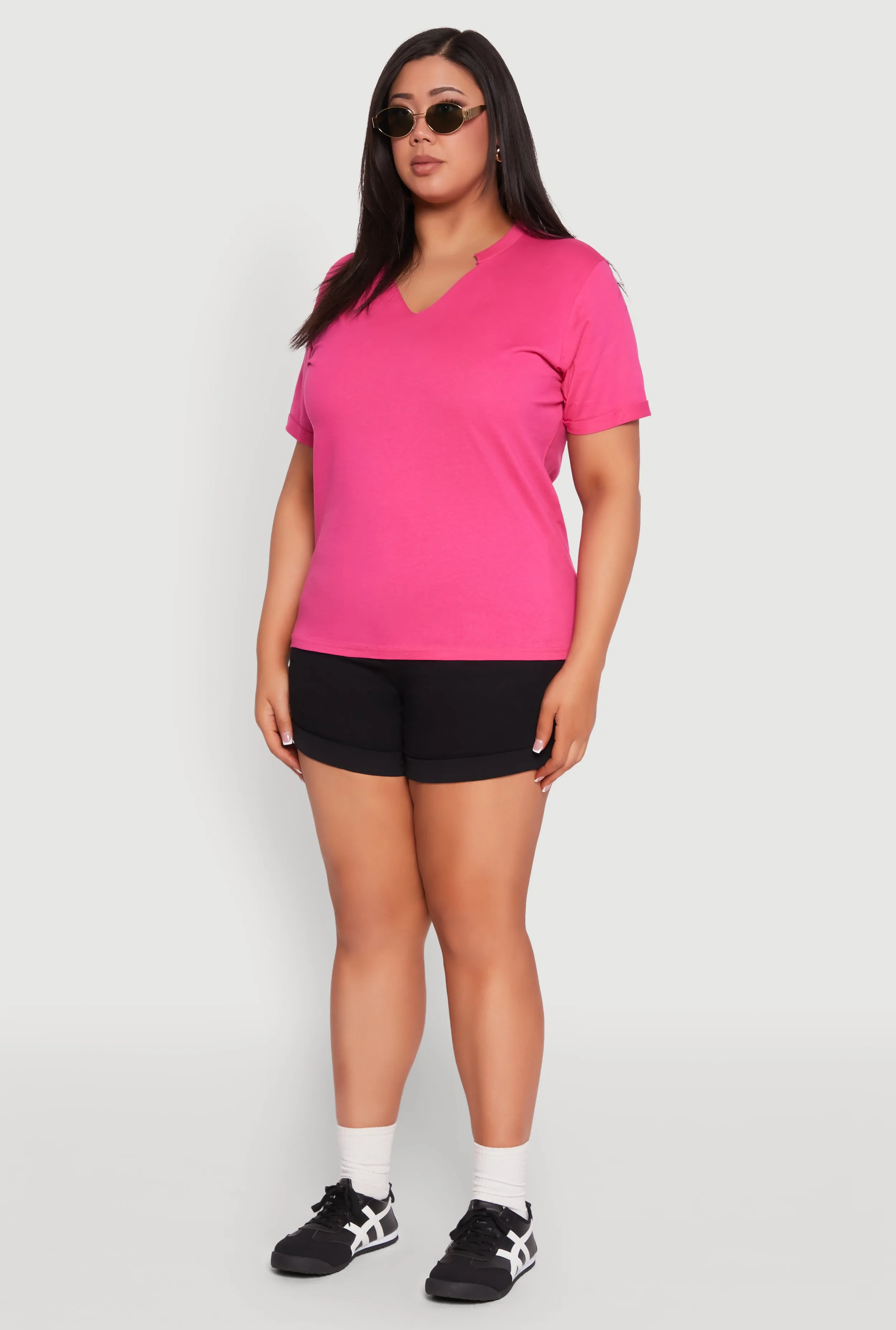 Plus Size Notch Neck T Shirt sold by Rainbow product image thumbnail 5