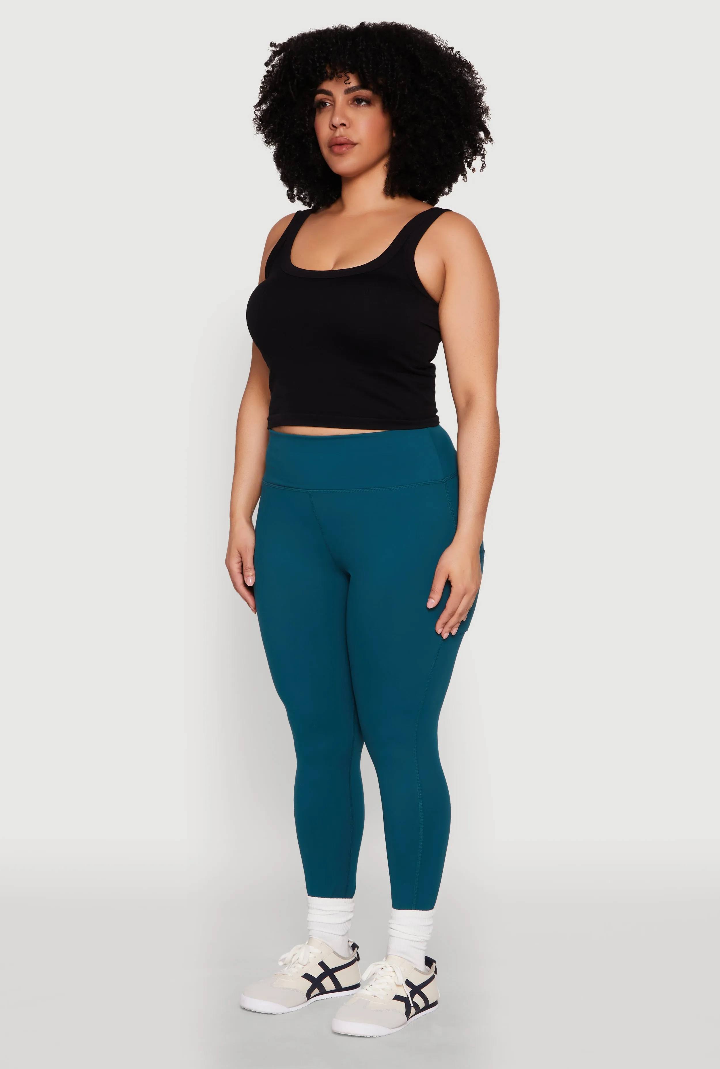 Plus Size Snatched High Waisted Cell Phone Pocket Leggings sold by Rainbow product image thumbnail 3