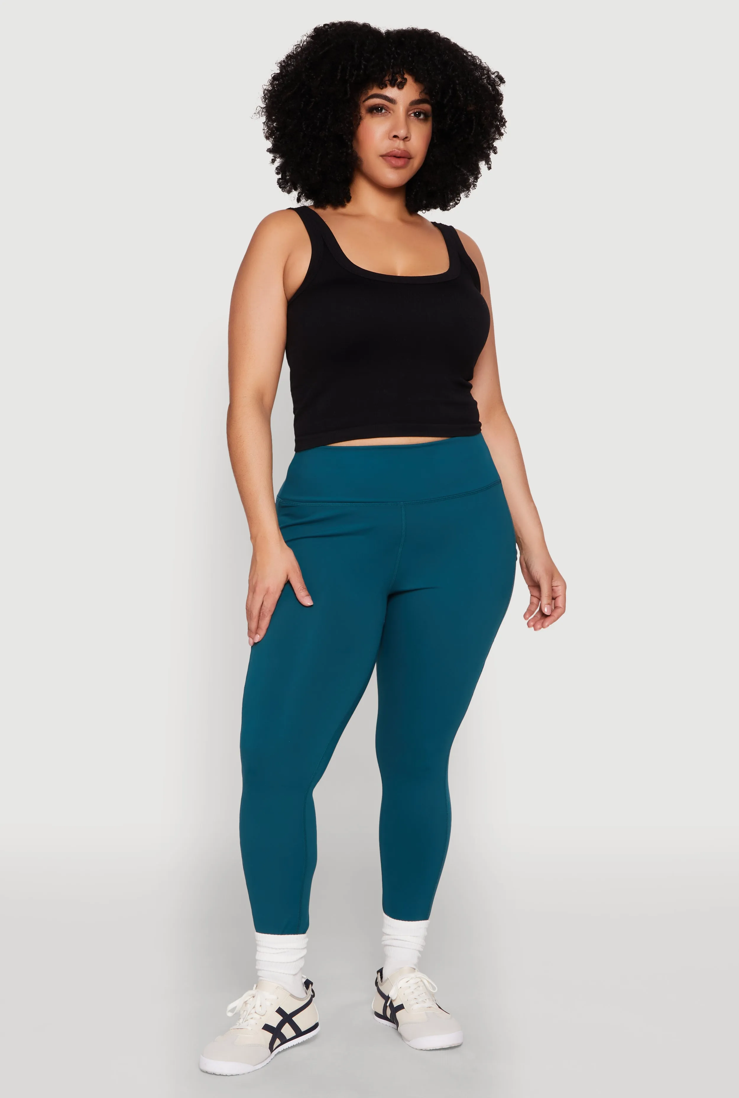 Plus Size Snatched High Waisted Cell Phone Pocket Leggings sold by Rainbow product image thumbnail 2