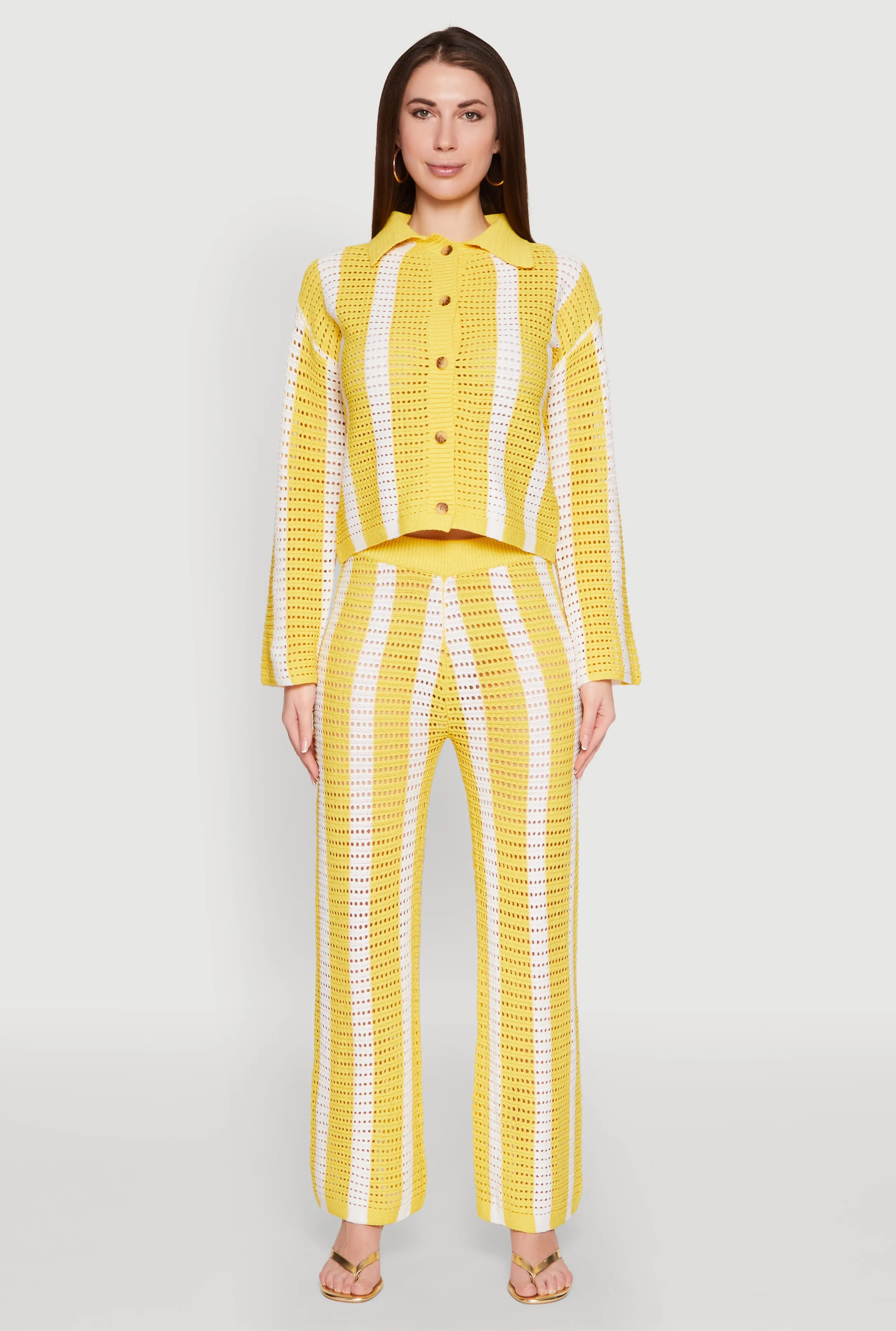 Daisy Striped Pointelle Crochet Pants sold by Rainbow product image thumbnail 2