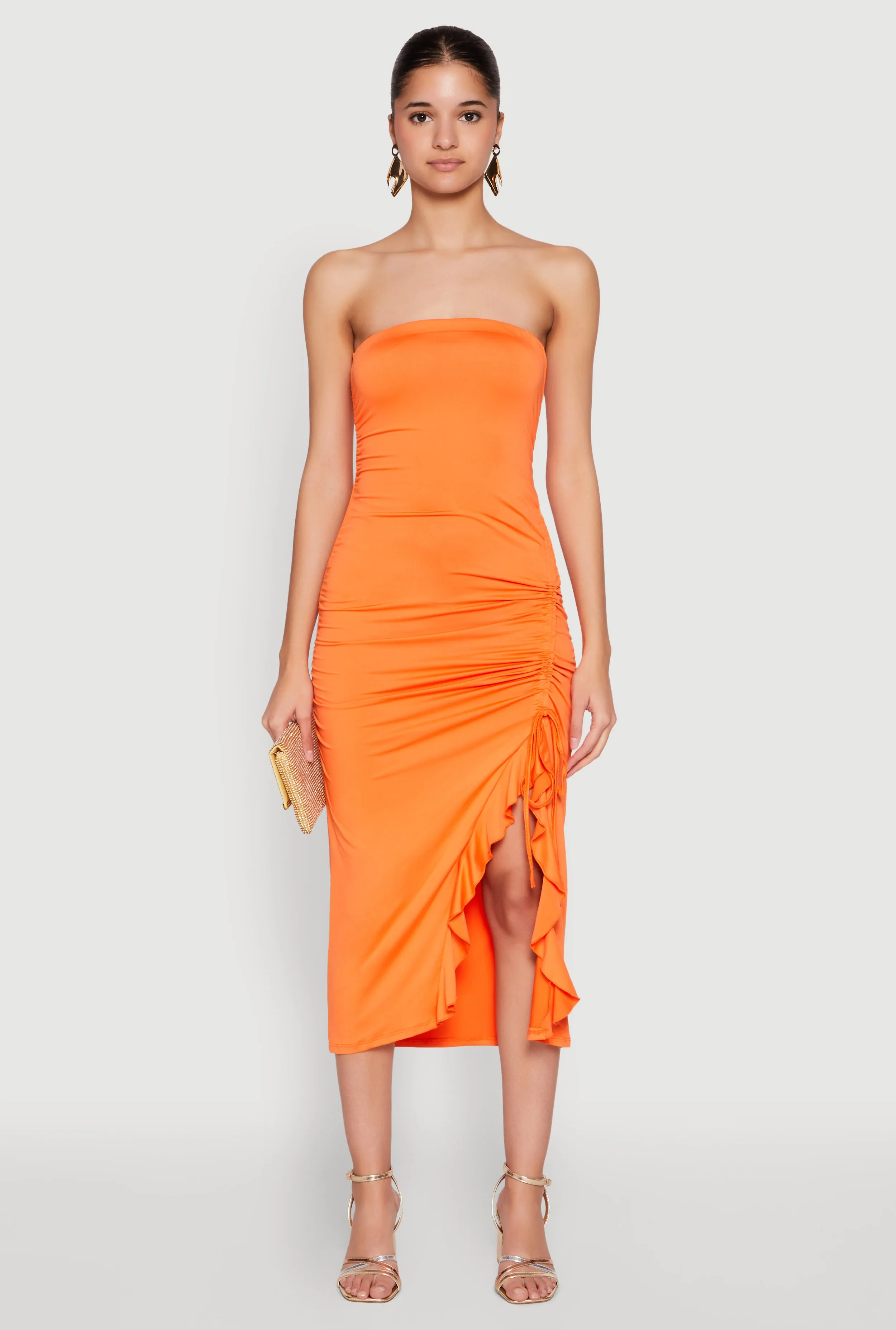 Side Ruched Midi Tube Dress sold by Rainbow product image thumbnail 2