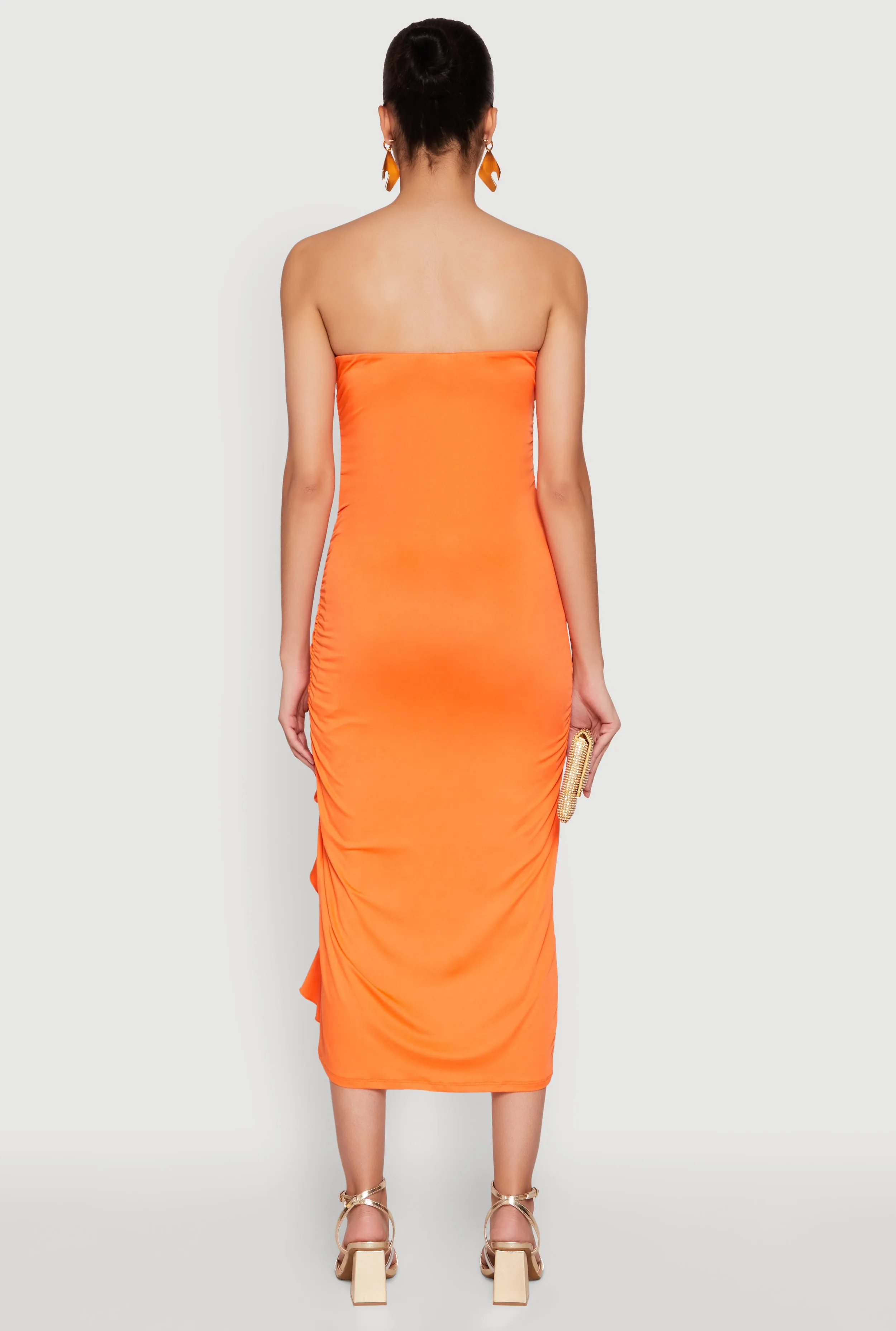 Side Ruched Midi Tube Dress sold by Rainbow product image thumbnail 5