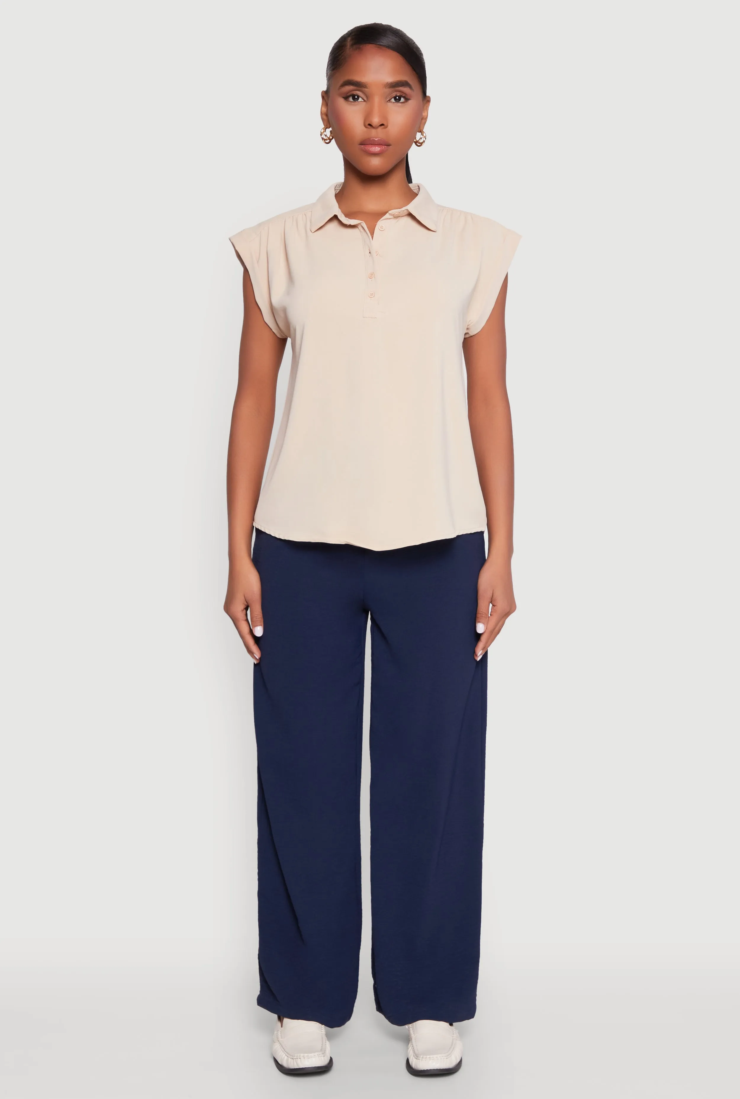 Ruched Cap Sleeve Blouse sold by Rainbow product image thumbnail 3