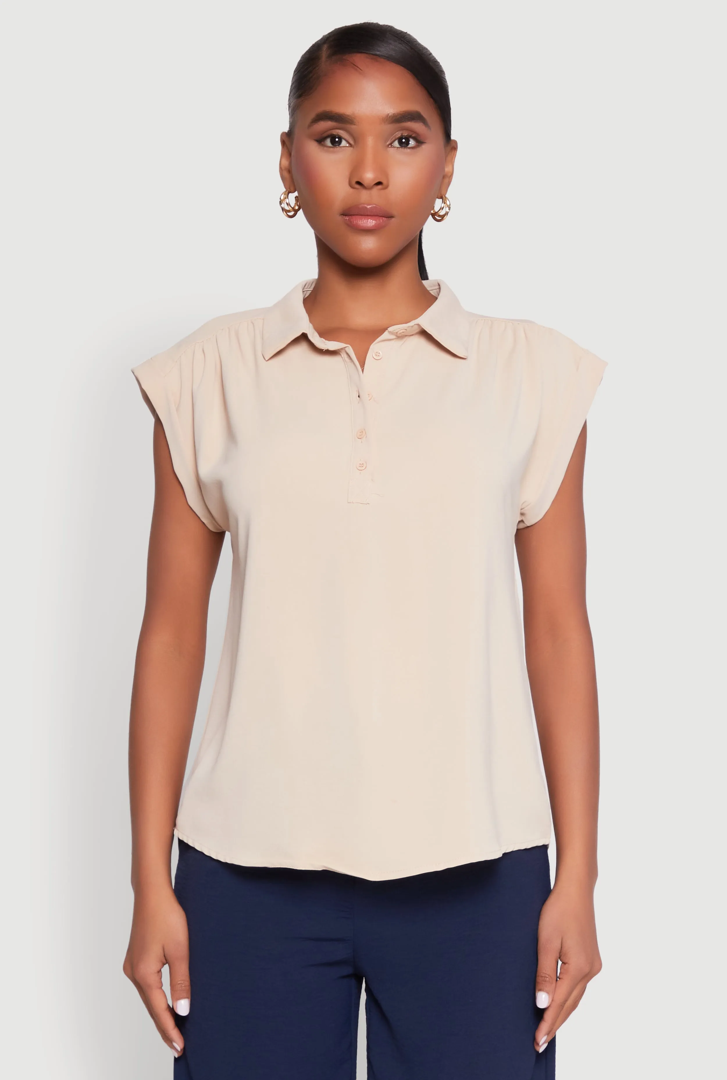 Ruched Cap Sleeve Blouse sold by Rainbow product image thumbnail 2