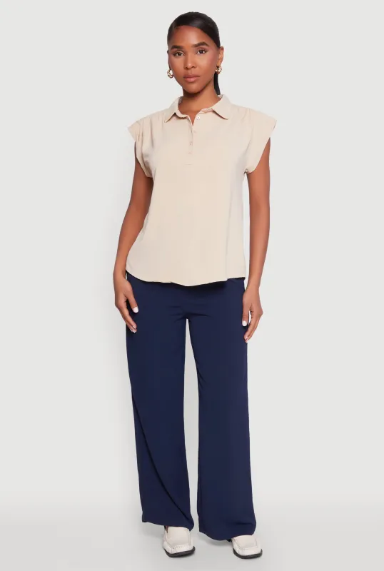 Ruched Cap Sleeve Blouse sold by Rainbow