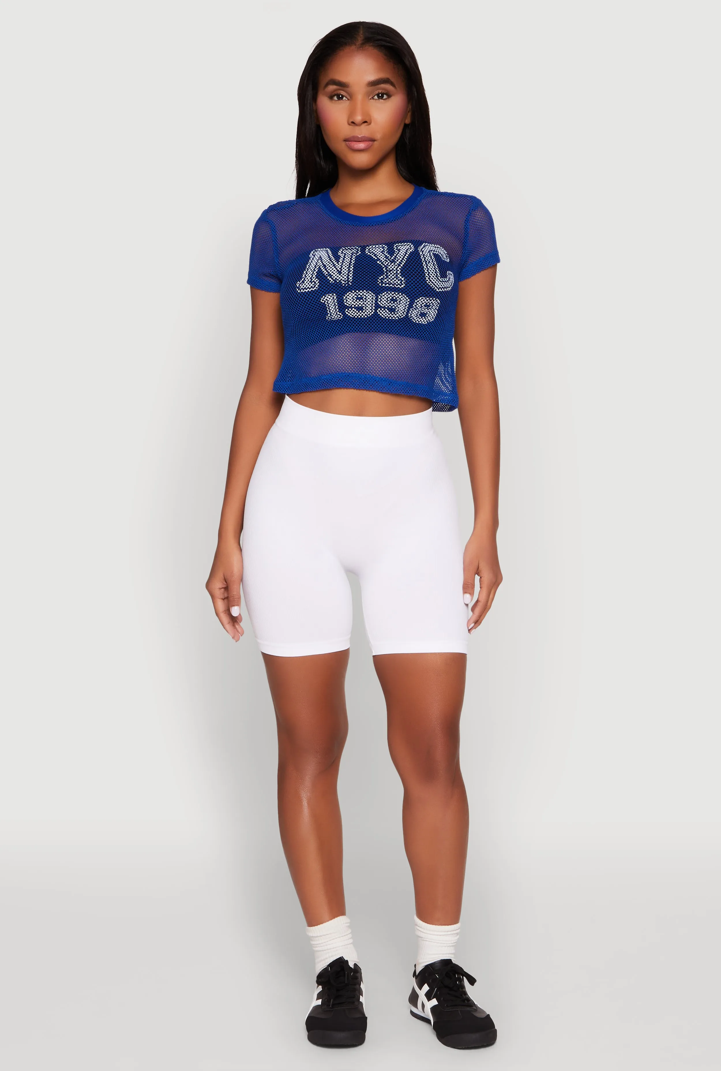 NYC 1998 Fishnet Crop Top sold by Rainbow