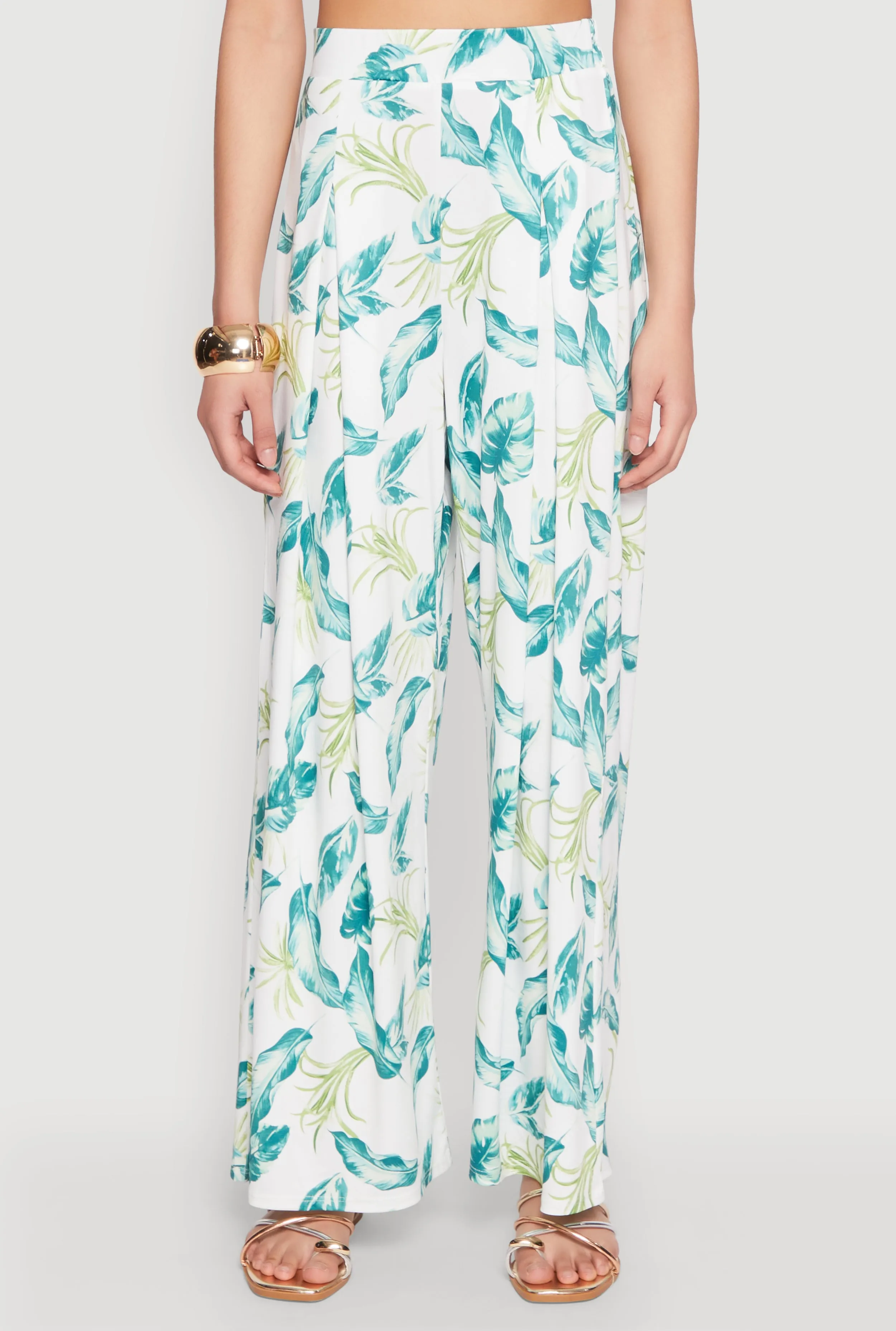 Iris Leaf Print Palazzo Pants sold by Rainbow product image thumbnail 3