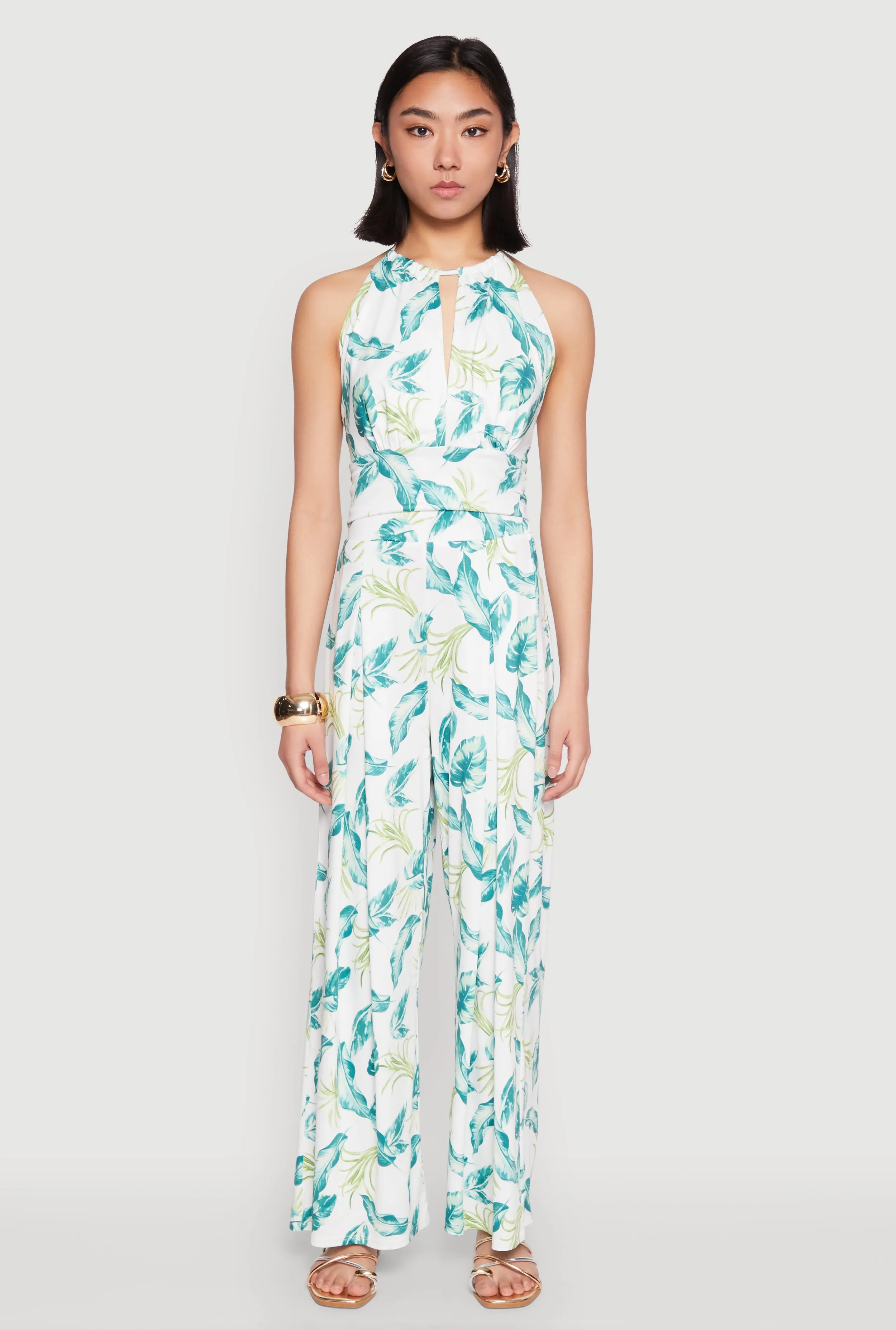 Iris Leaf Print Palazzo Pants sold by Rainbow product image thumbnail 2