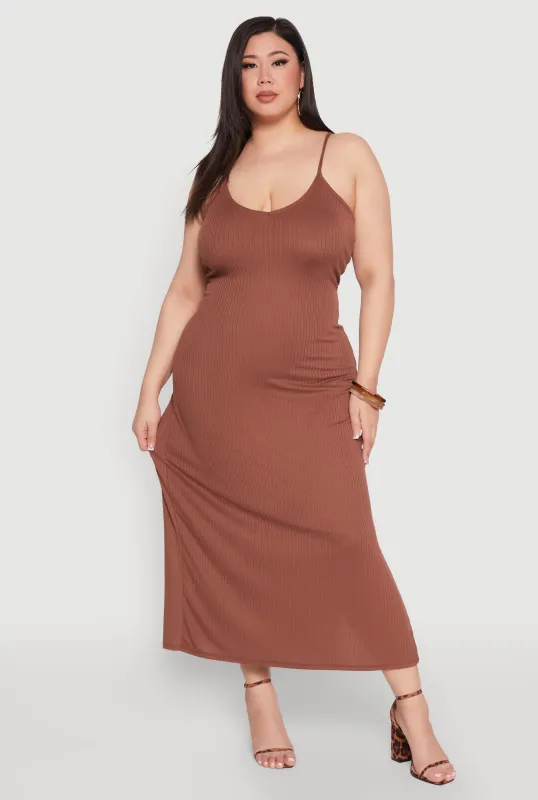 Plus Size V Neck Side Slit Maxi Dress sold by Rainbow
