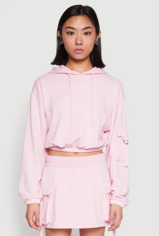 Iris Fleece Cargo Pocket Pullover Hoodie sold by Rainbow