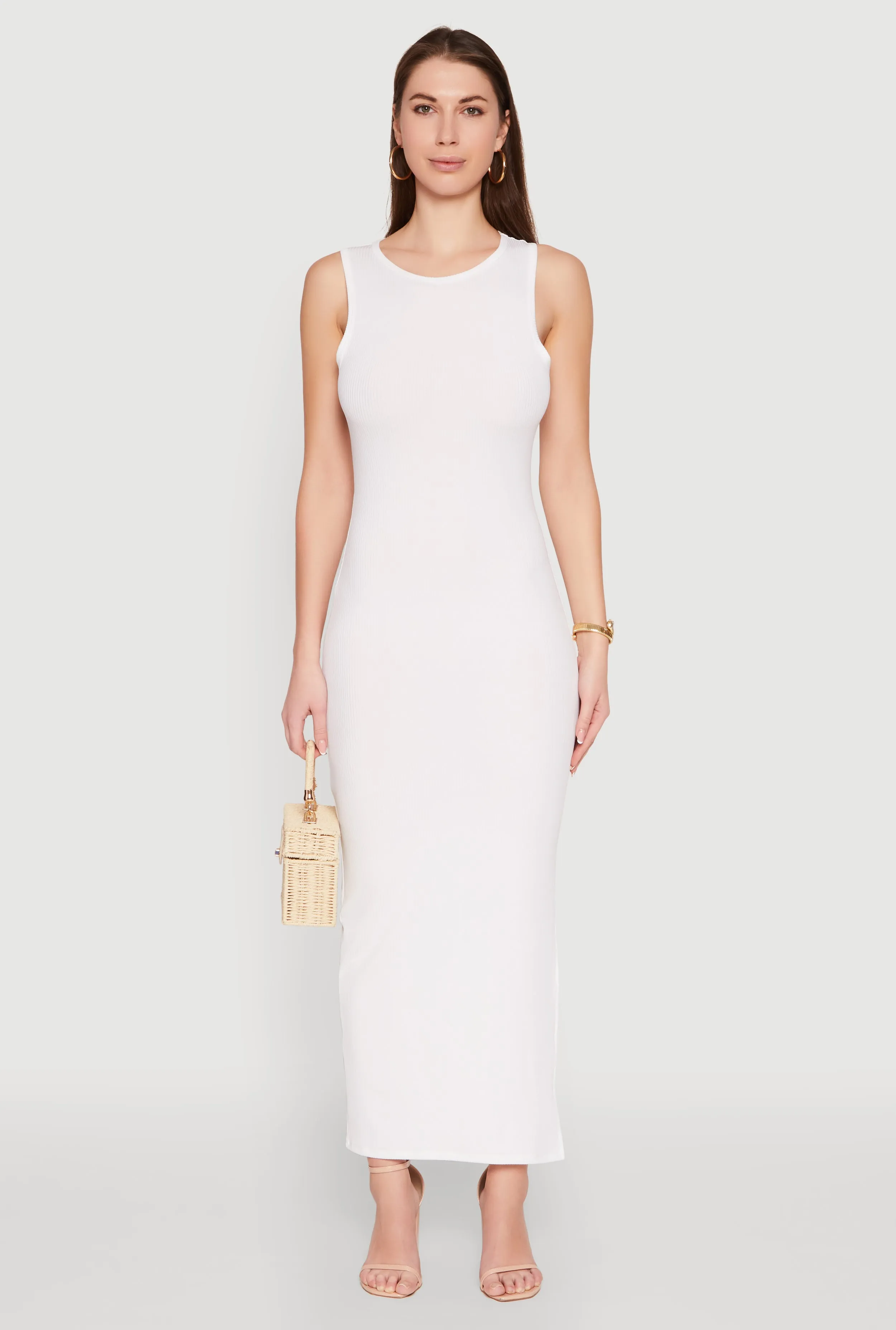 Rib Knit Side Slit Maxi Dress sold by Rainbow product image thumbnail 2