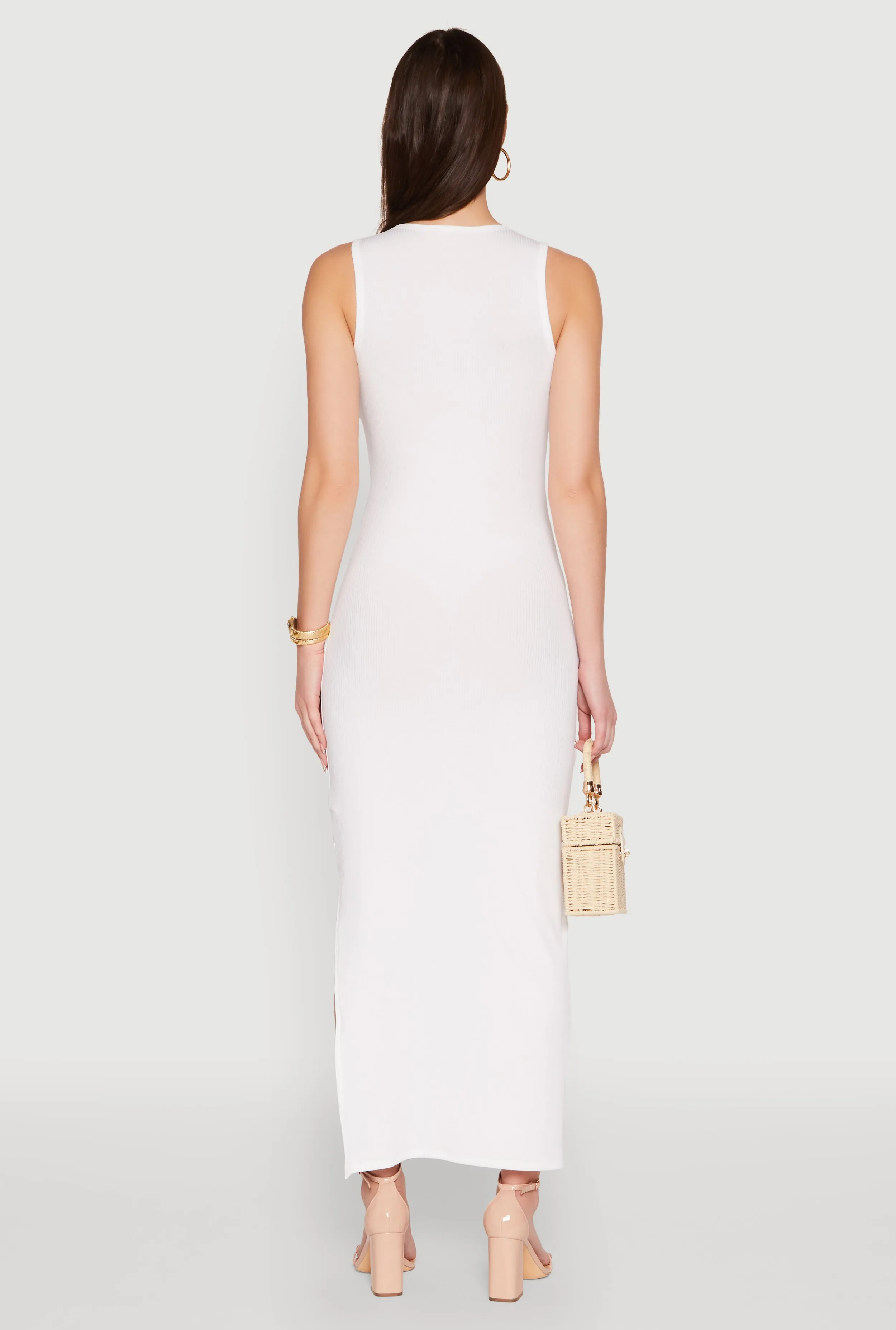 Rib Knit Side Slit Maxi Dress sold by Rainbow product image thumbnail 5