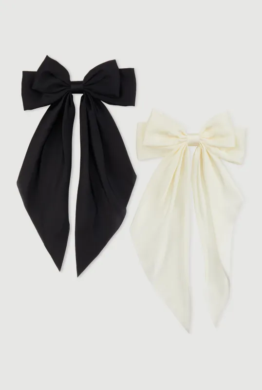 Oversized Bow Ribbon Hair Clips 2 Pack sold by Rainbow