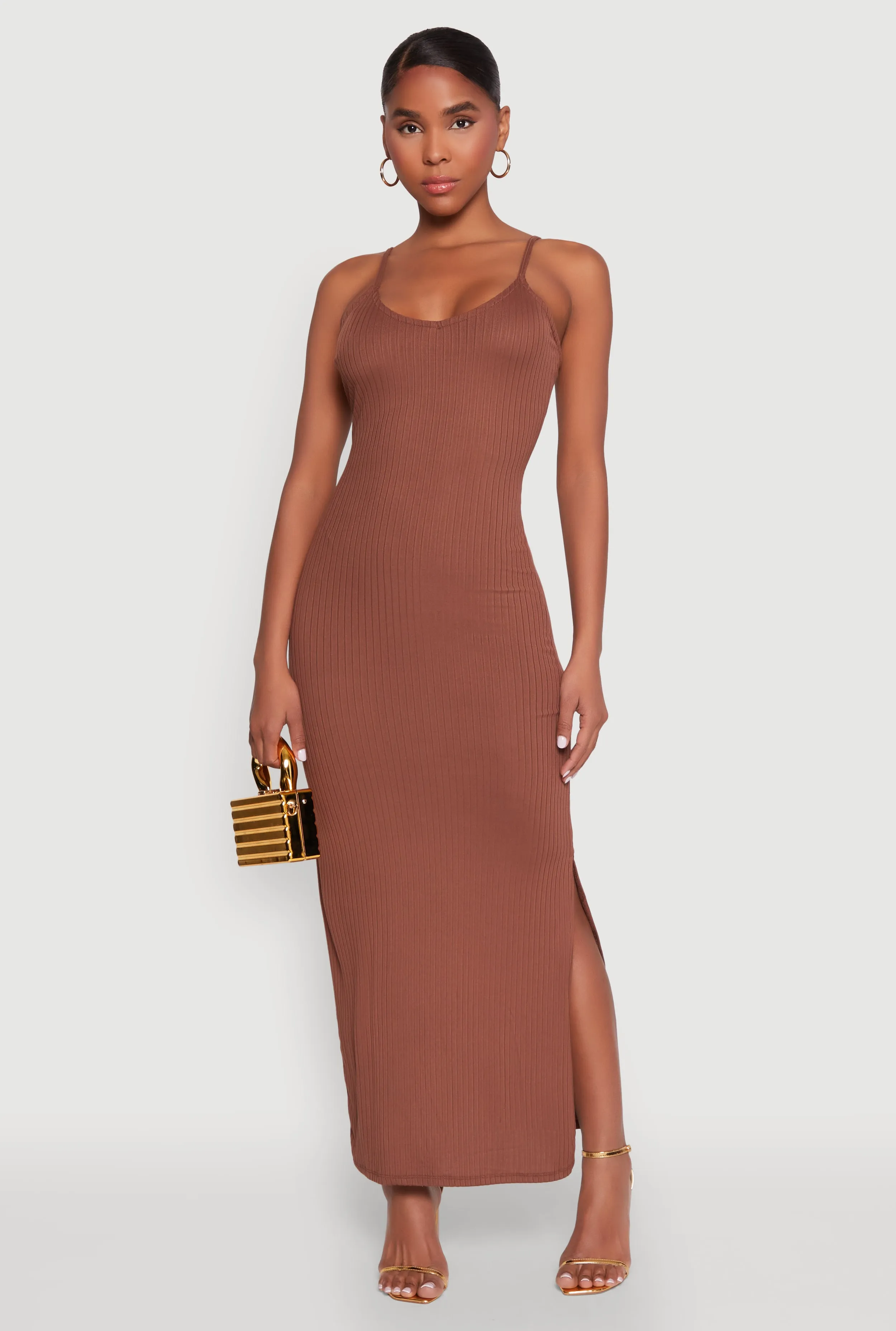 Ribbed Knit Cami Maxi Dress sold by Rainbow