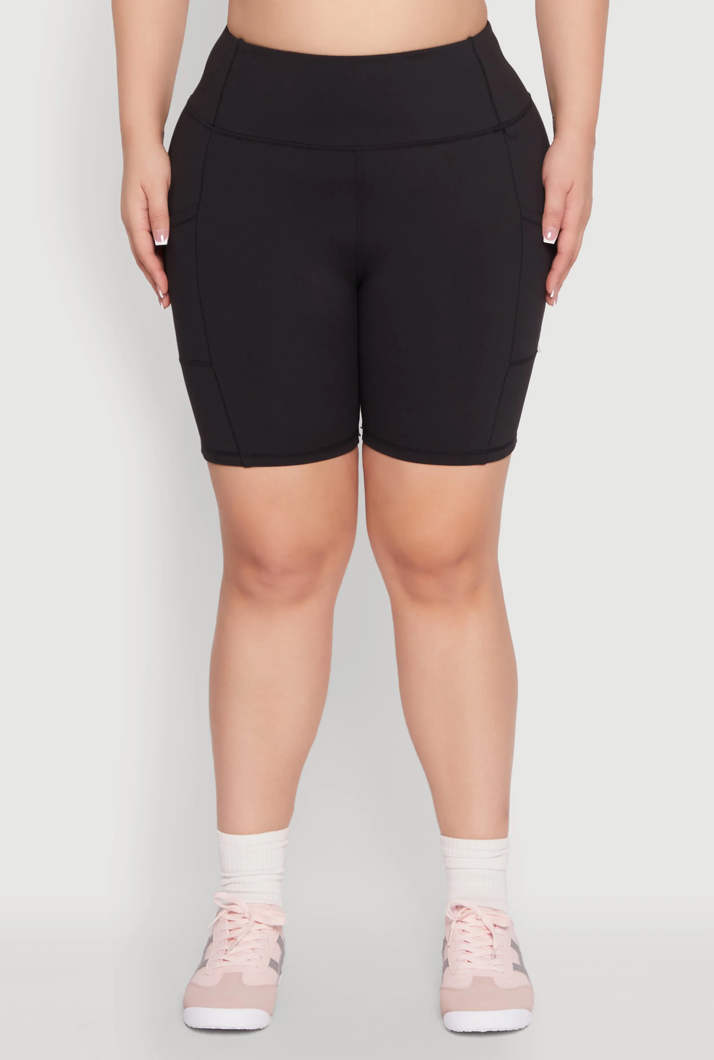 Plus Size Cell Phone Pocket Snatched Bike Shorts sold by Rainbow product image thumbnail 5