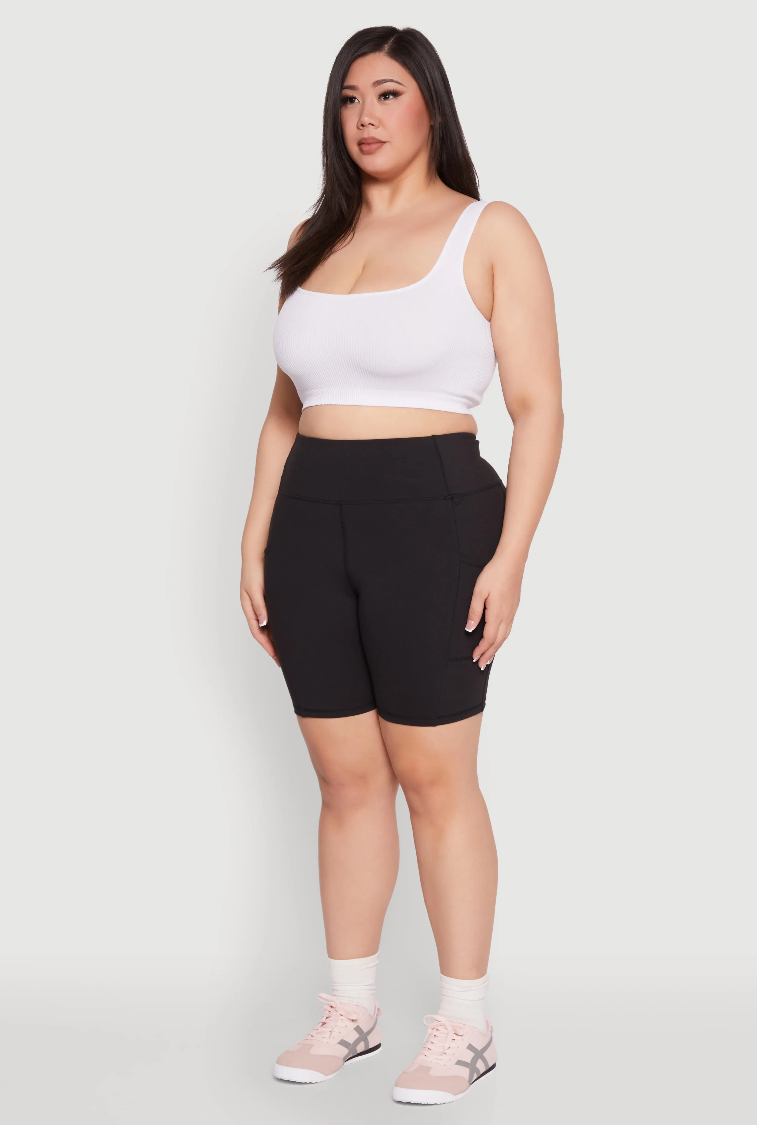 Plus Size Cell Phone Pocket Snatched Bike Shorts sold by Rainbow product image thumbnail 3