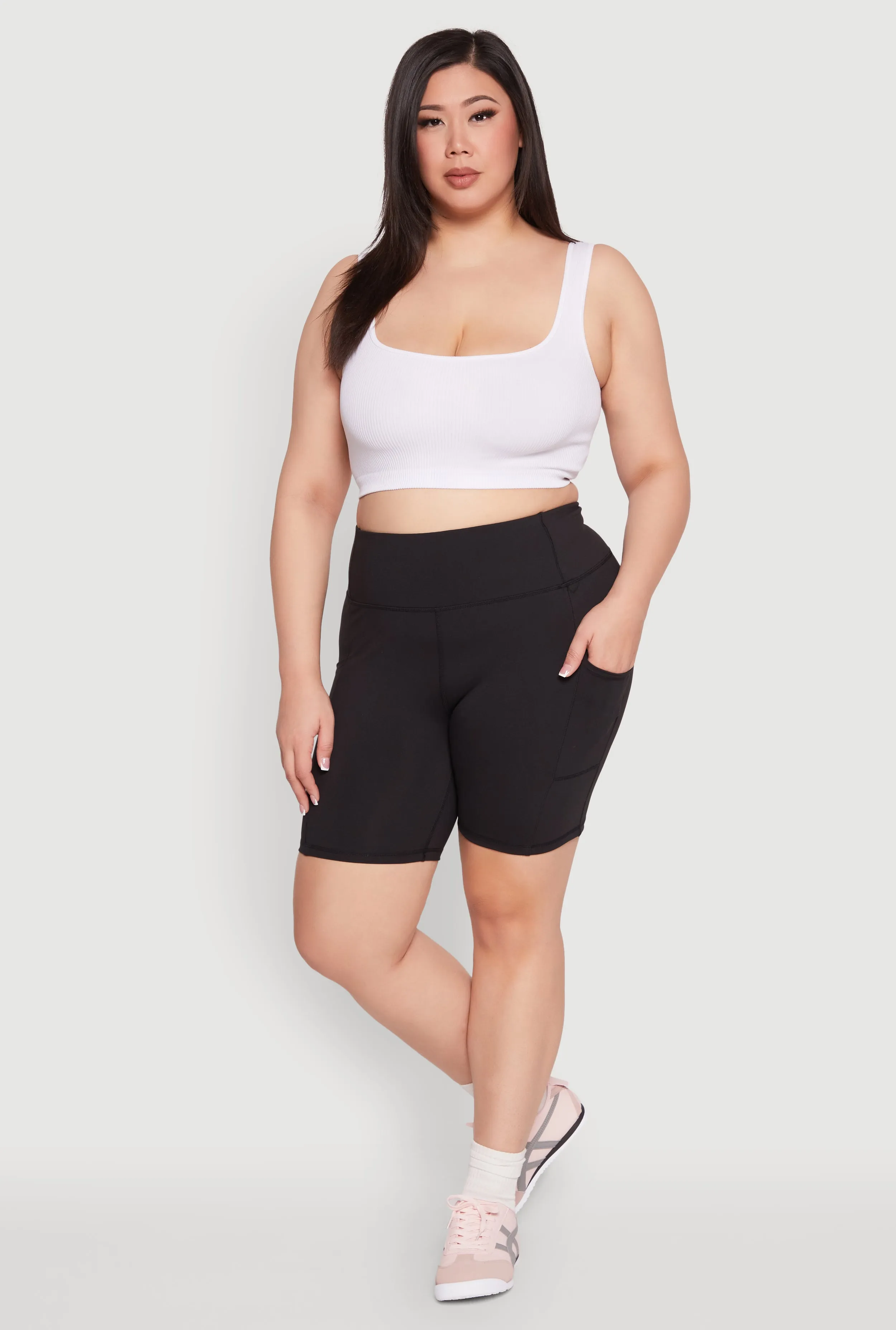 Plus Size Cell Phone Pocket Snatched Bike Shorts sold by Rainbow product image thumbnail 2