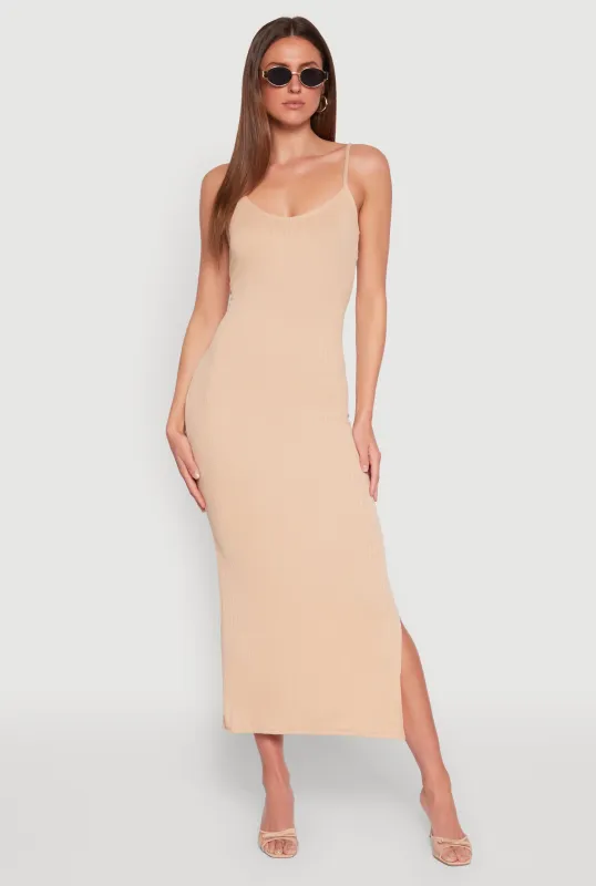 Side Slit V Neck Maxi Dress sold by Rainbow