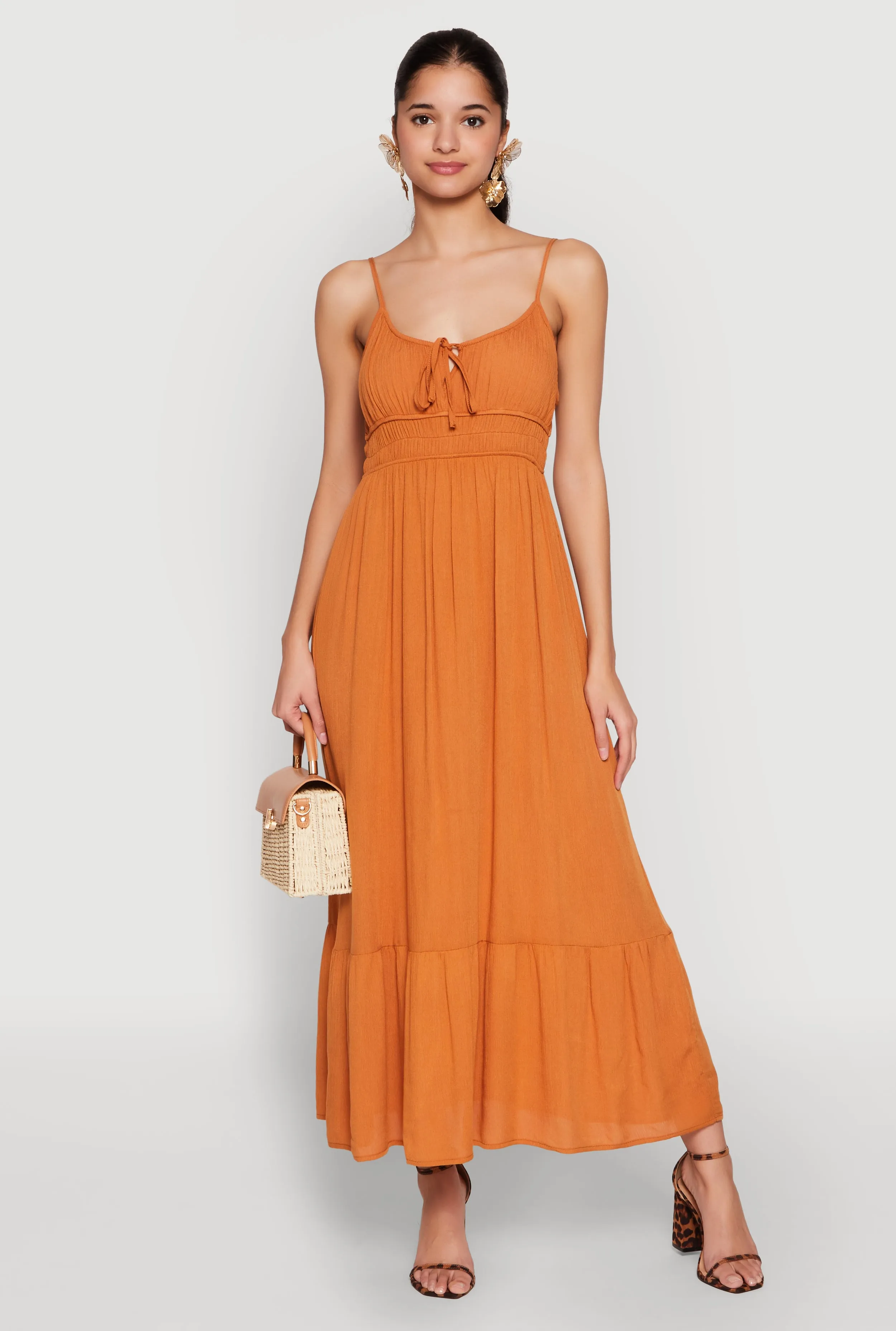 Tie Front Keyhole Maxi Dress sold by Rainbow product image thumbnail 2