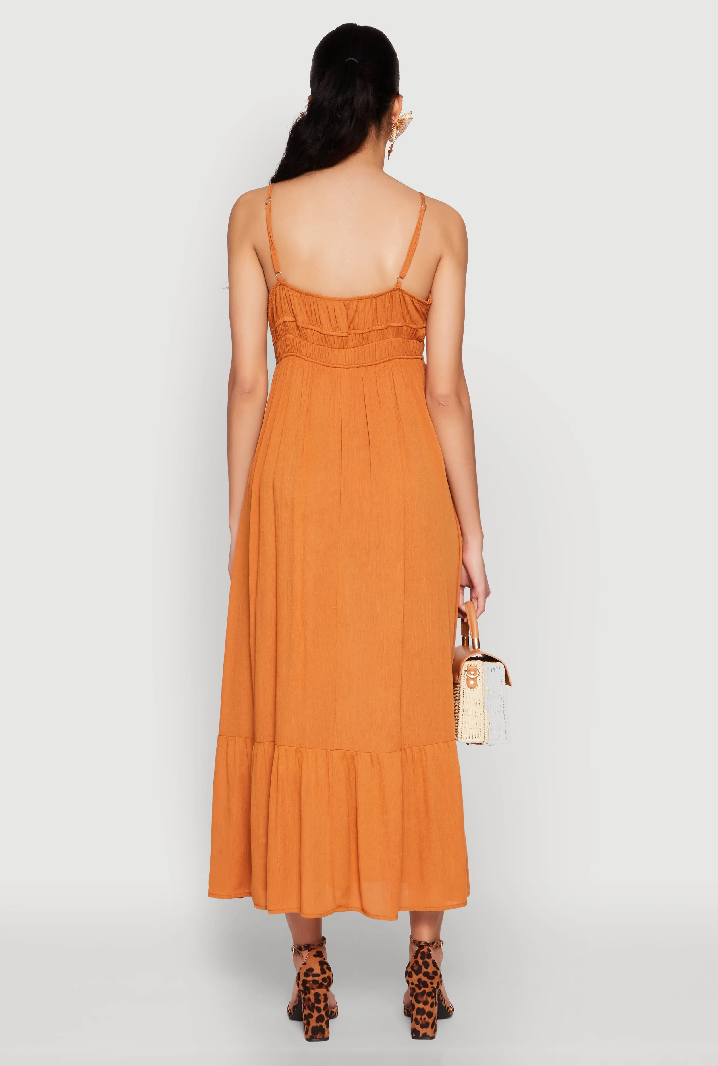 Tie Front Keyhole Maxi Dress sold by Rainbow product image thumbnail 5