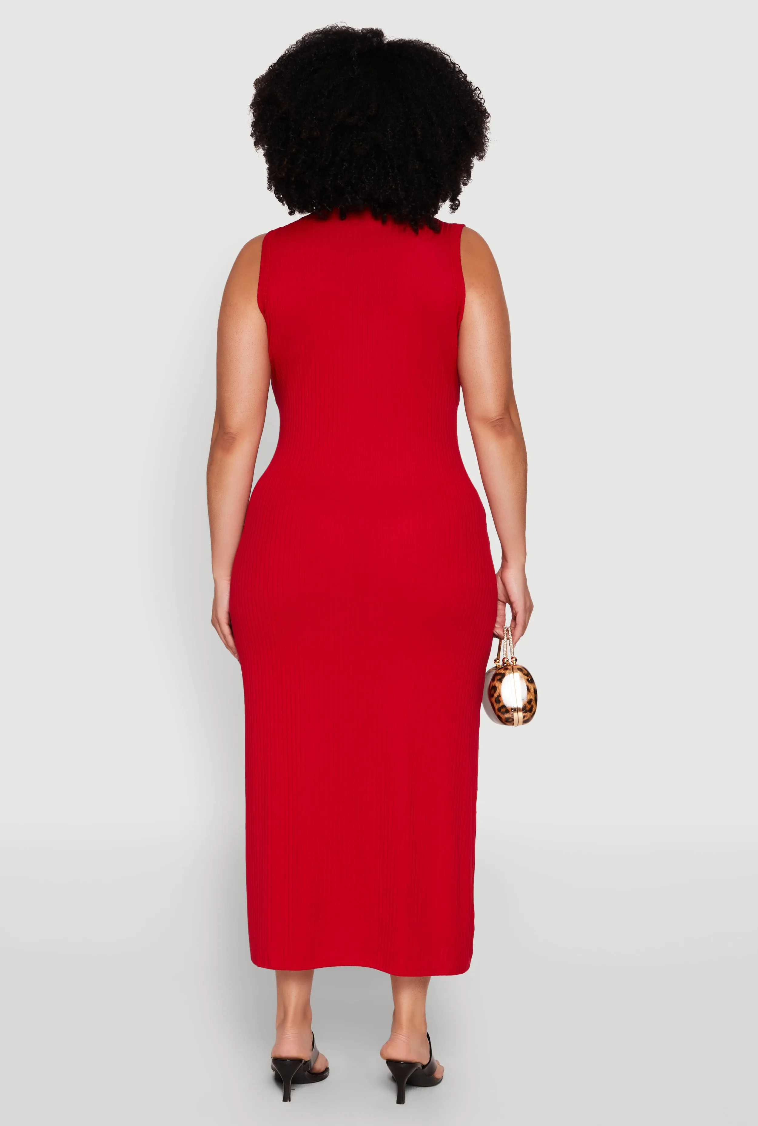 Plus Size Scoop Neck Side Slit Midi Dress sold by Rainbow product image thumbnail 5