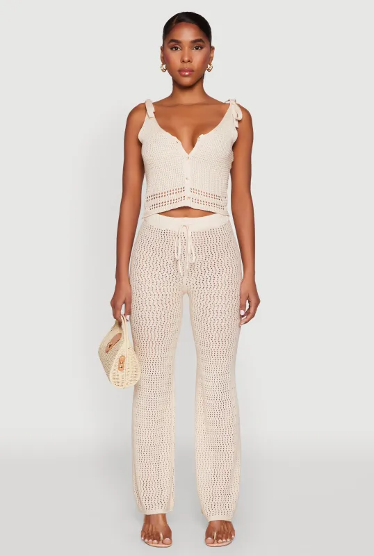 Crochet High Waisted Drawstring Pants sold by Rainbow