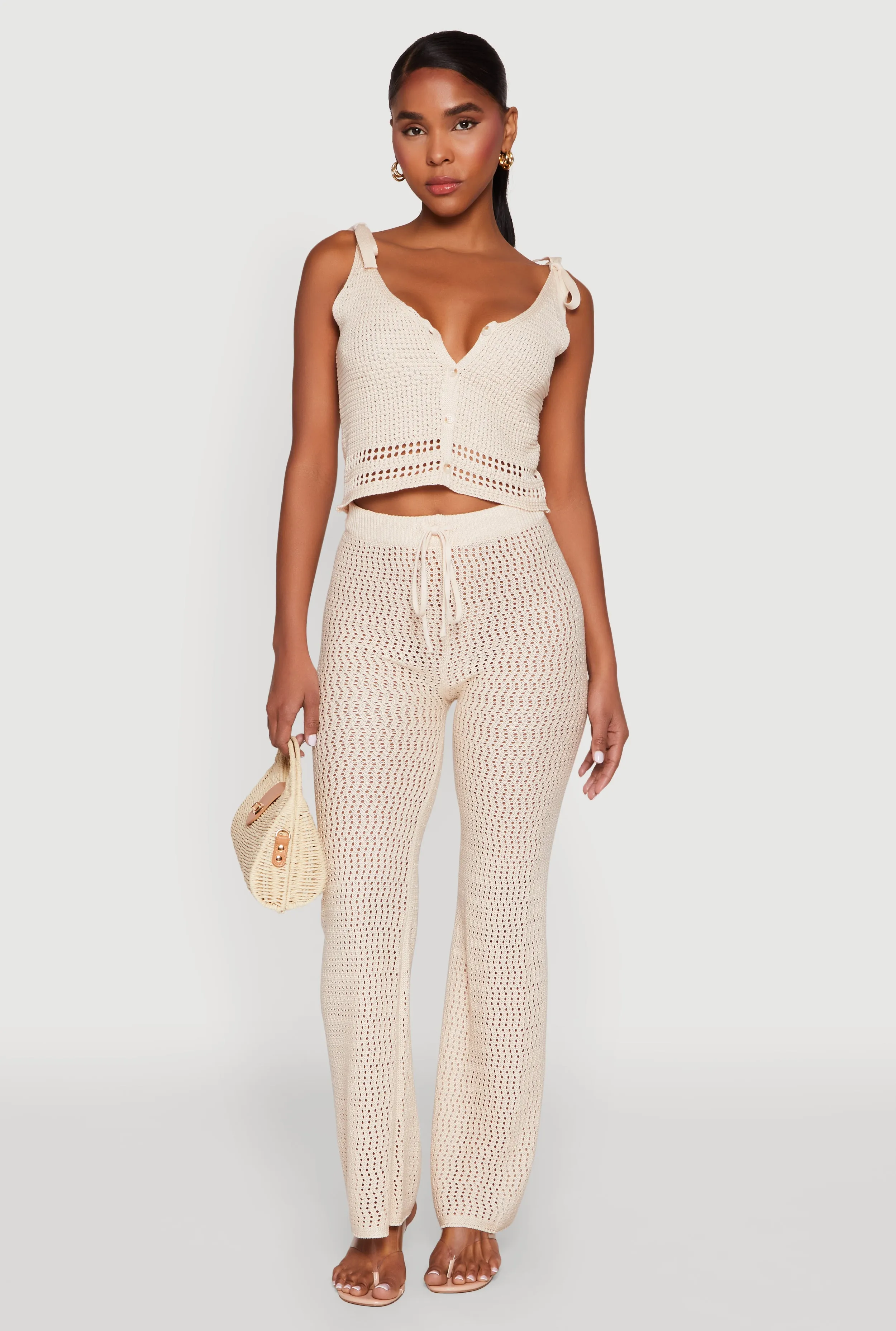 Crochet High Waisted Drawstring Pants sold by Rainbow product image thumbnail 2
