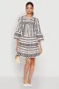 Assorted Pattern Mandarin Collar Dress sold by Rainbow