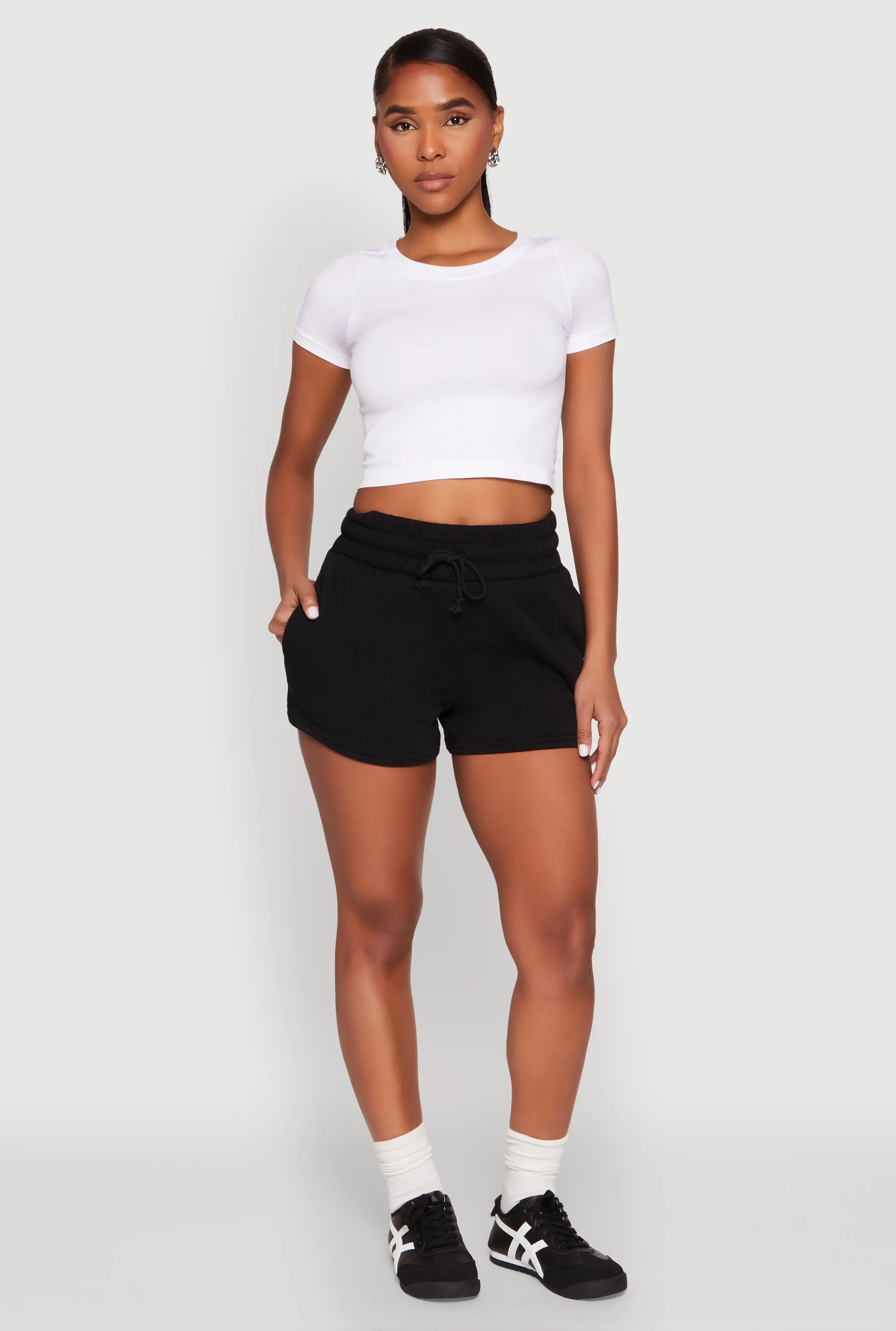 Fleece High Waisted Drawstring Shorts sold by Rainbow product image thumbnail 2