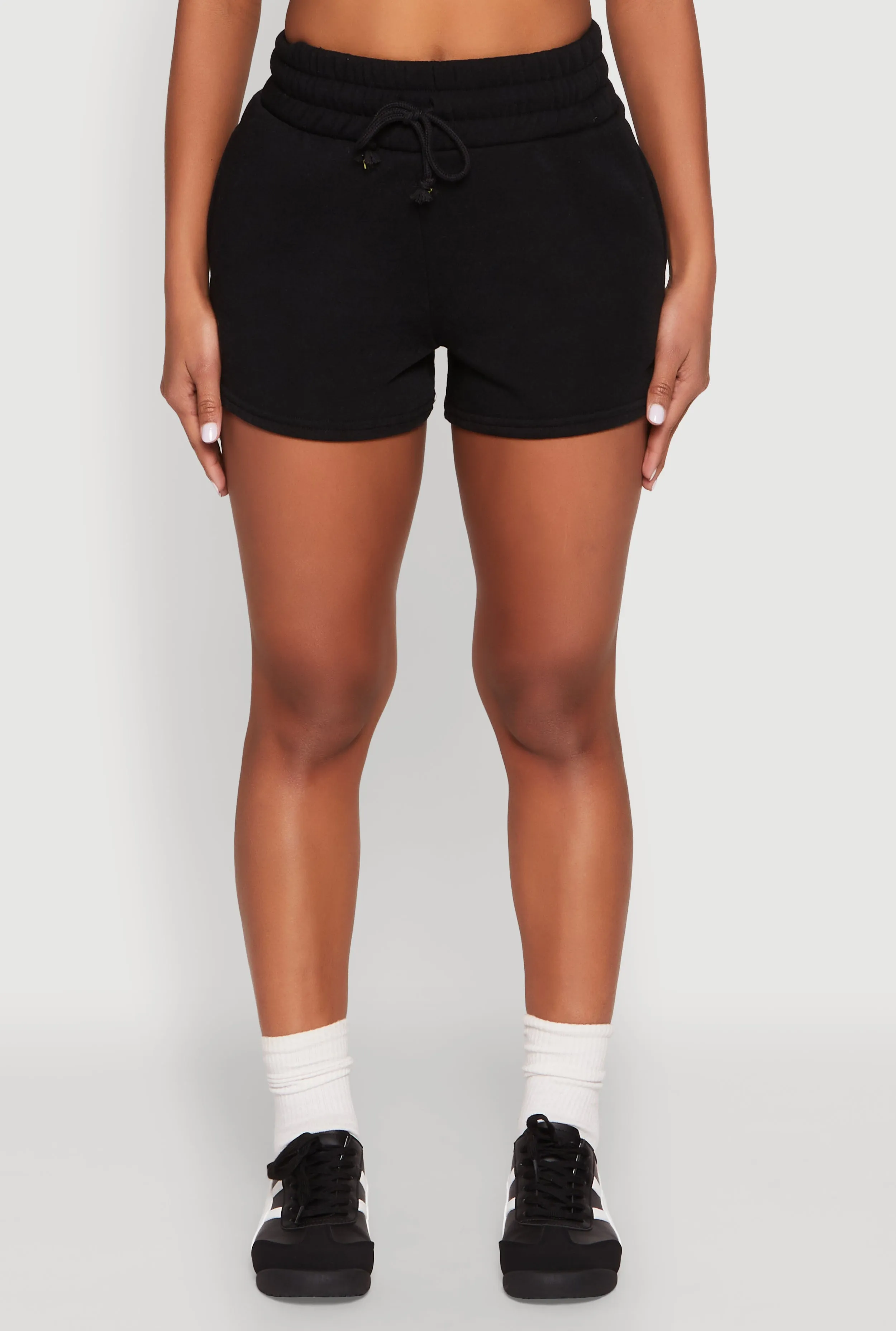 Fleece High Waisted Drawstring Shorts sold by Rainbow product image thumbnail 5