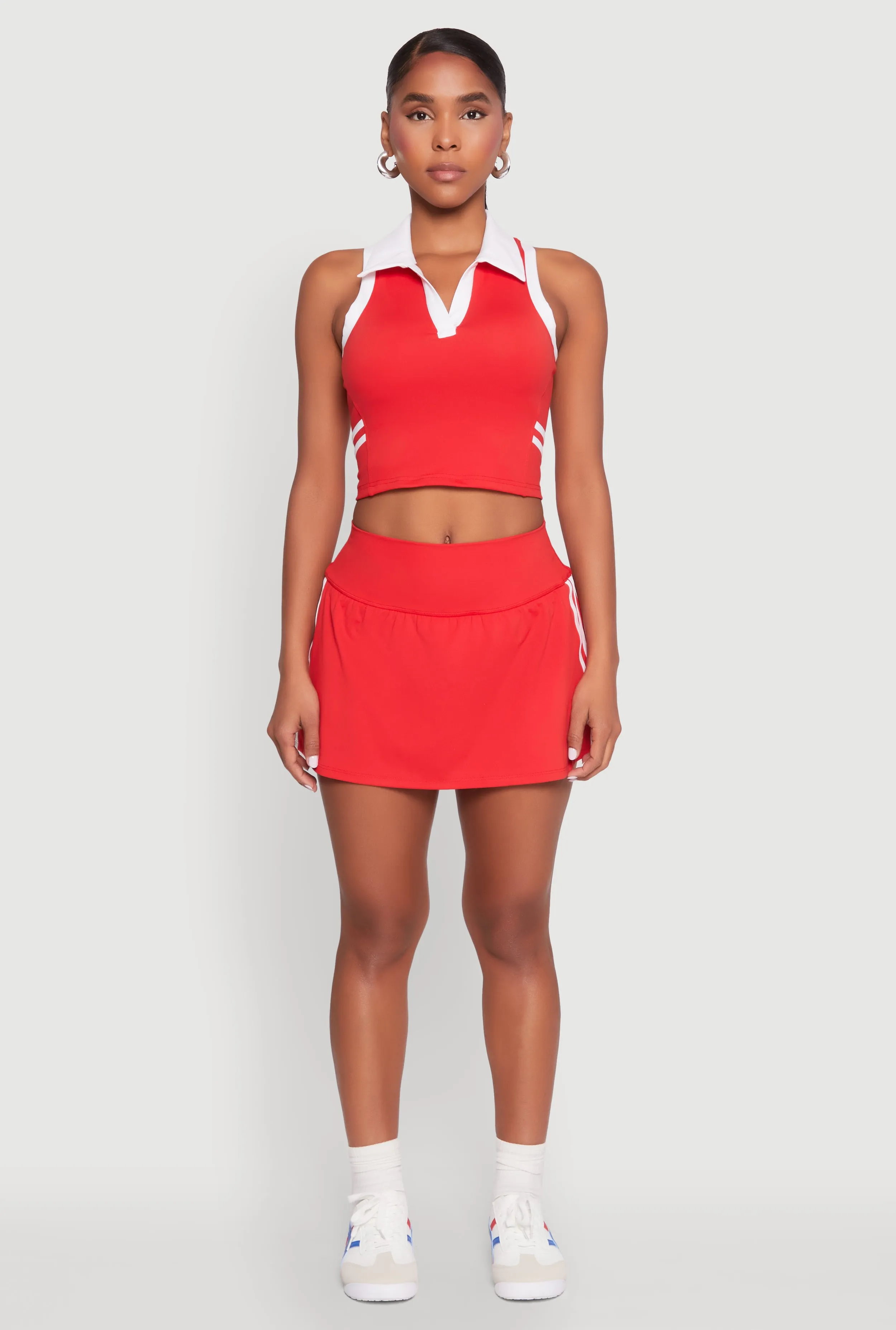 Varsity Stripe Sleeveless Cropped Polo Top sold by Rainbow product image thumbnail 2