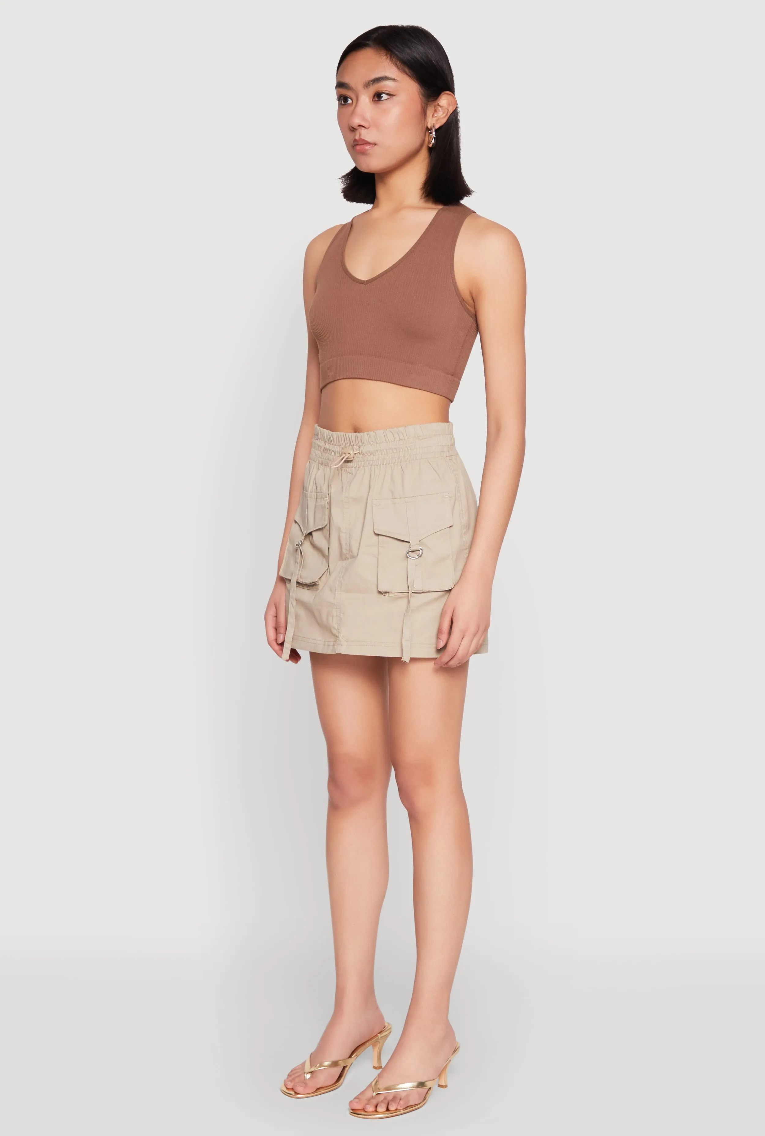 Toggle Drawstring Mini Cargo Skirt sold by Rainbow product image thumbnail 3