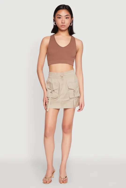 Toggle Drawstring Mini Cargo Skirt sold by Rainbow