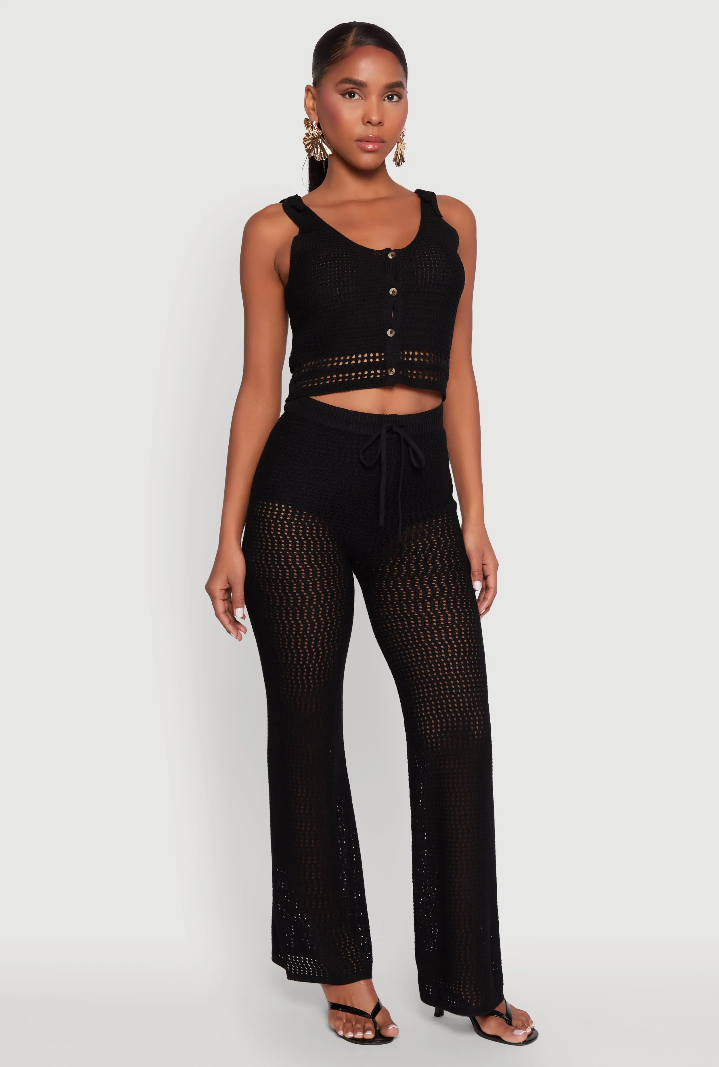 Crochet High Waisted Drawstring Pants sold by Rainbow product image thumbnail 2