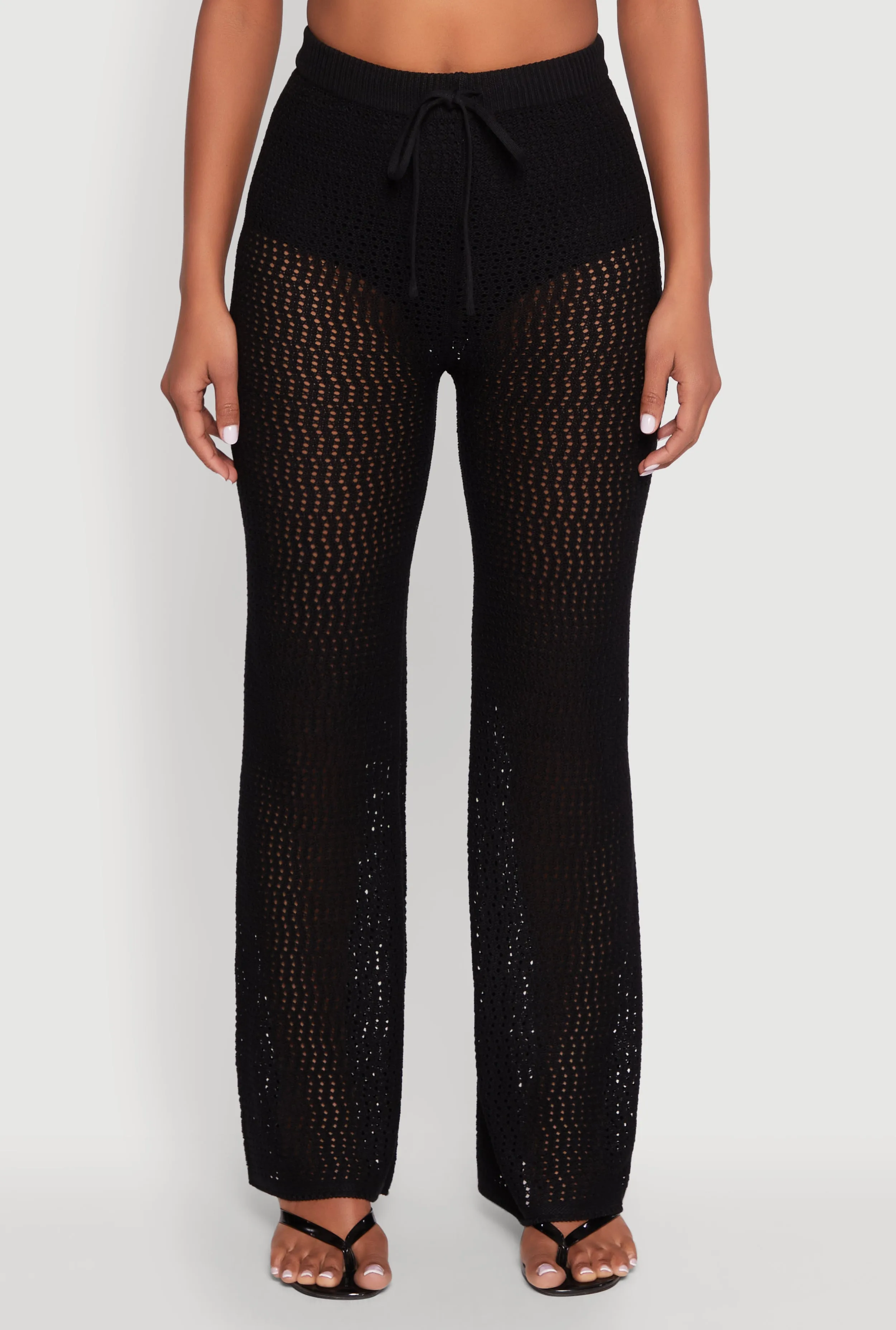 Crochet High Waisted Drawstring Pants sold by Rainbow product image thumbnail 3