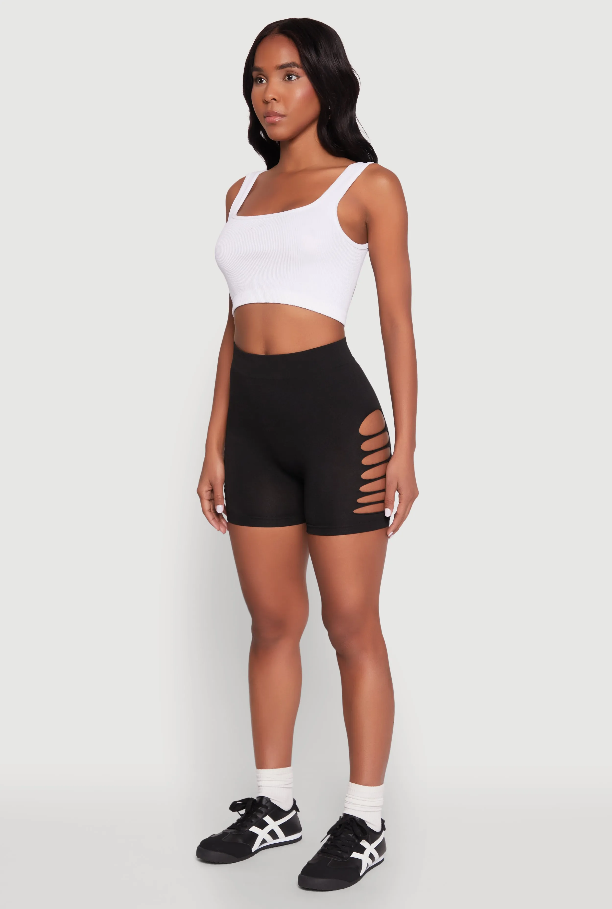 Side Slashed Biker Shorts sold by Rainbow product image thumbnail 3