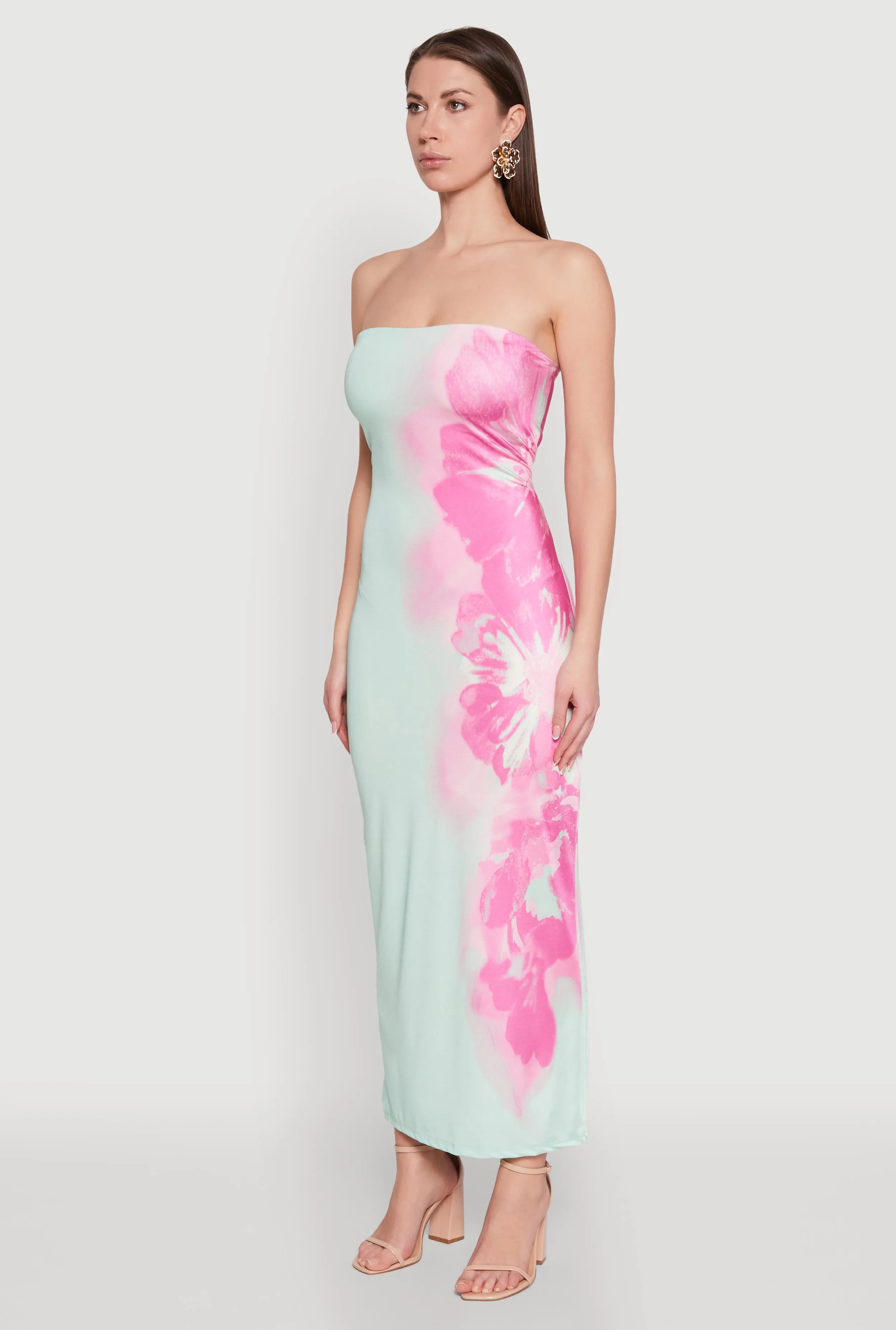 Ombre Floral Maxi Tube Dress sold by Rainbow product image thumbnail 3