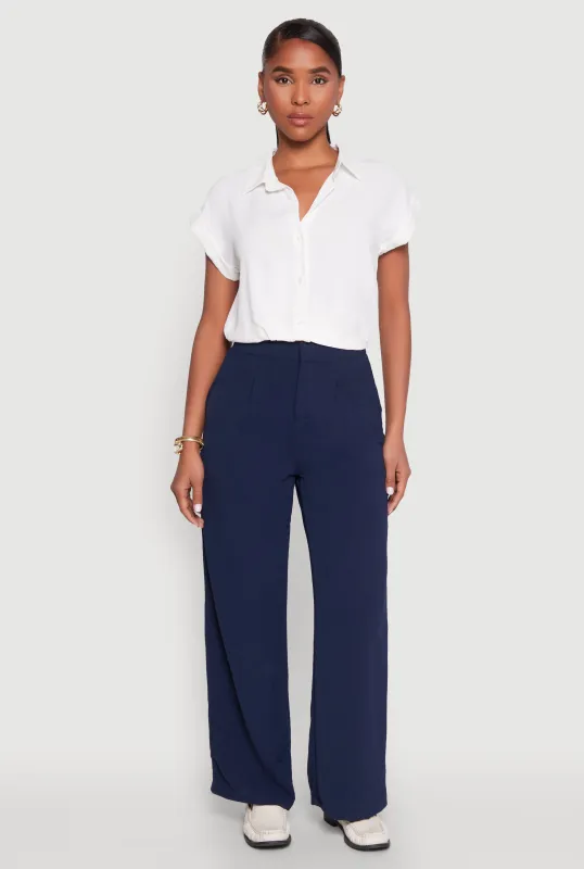 Iris Twist Hem Cropped Shirt sold by Rainbow