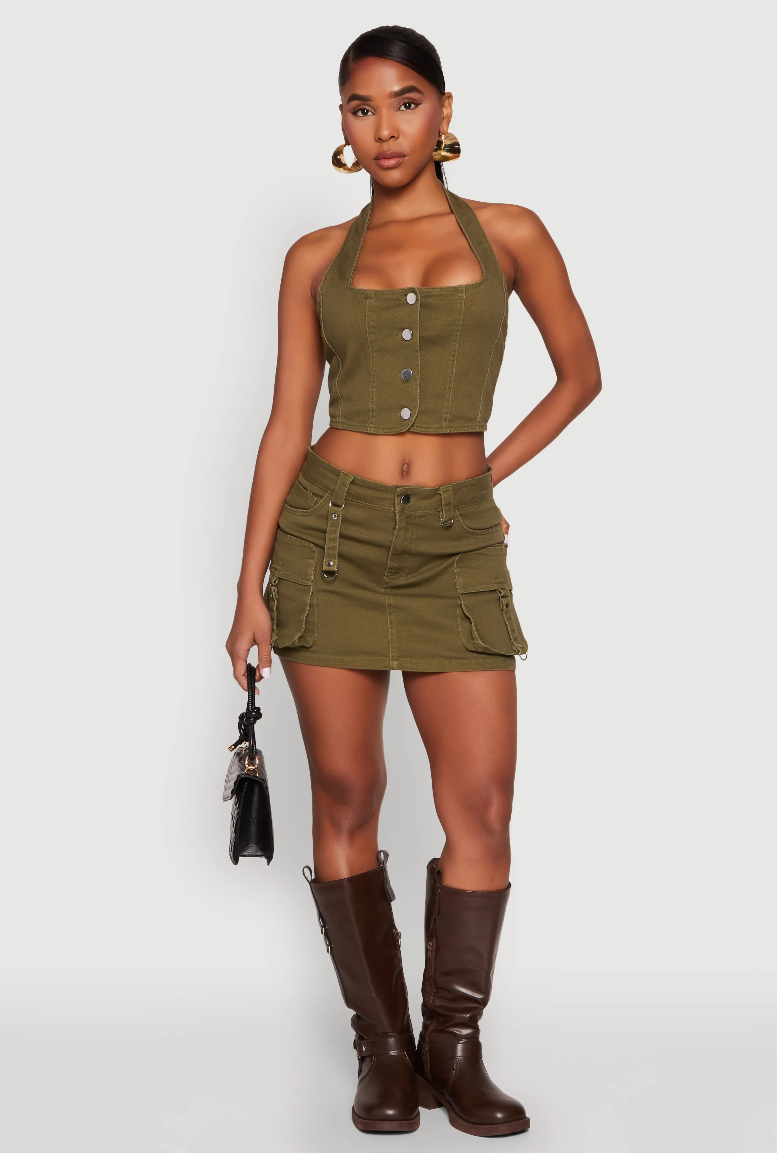 Tabbed Cargo Mini Skirt sold by Rainbow product image thumbnail 2