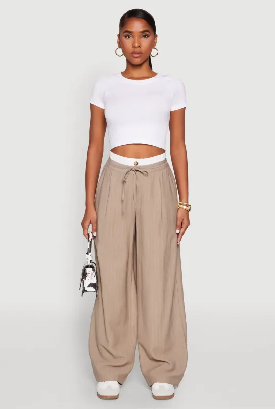 Iris Contrast Waistband Pinstripe Trousers sold by Rainbow