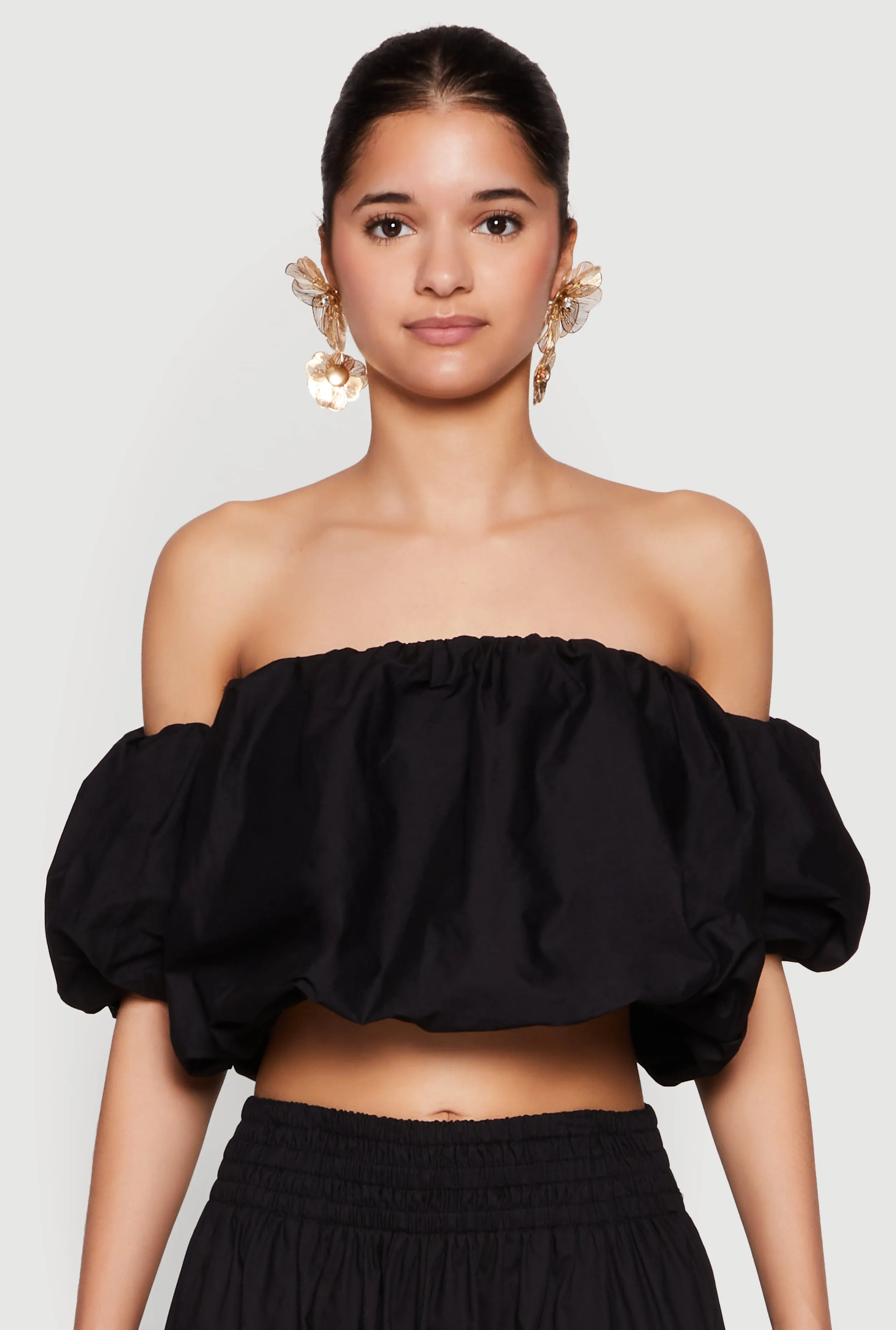Haute Monde Off The Shoulder Puff Sleeve Top sold by Rainbow