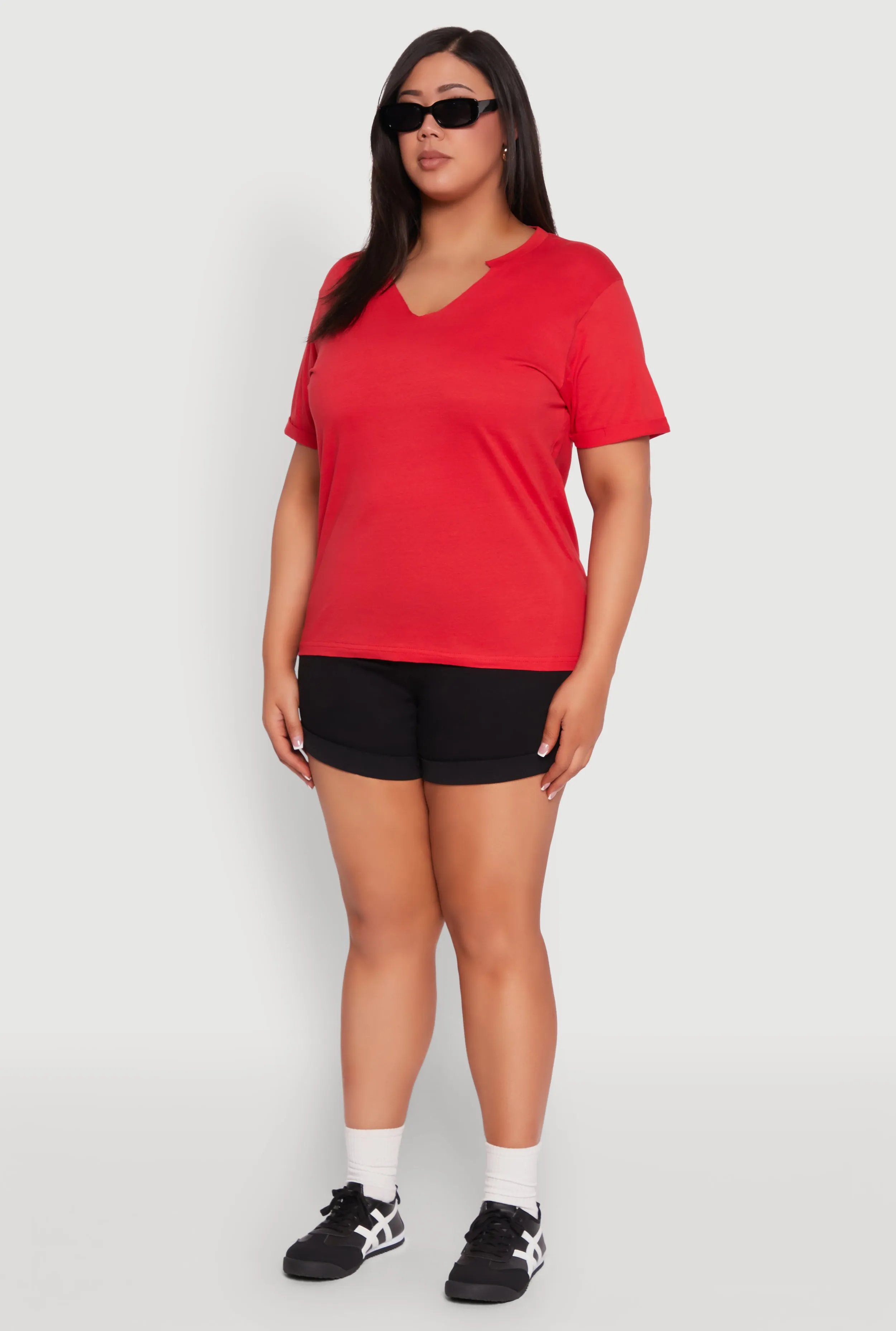 Plus Size Notch Neck T Shirt sold by Rainbow product image thumbnail 5