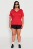 Plus Size Notch Neck T Shirt sold by Rainbow